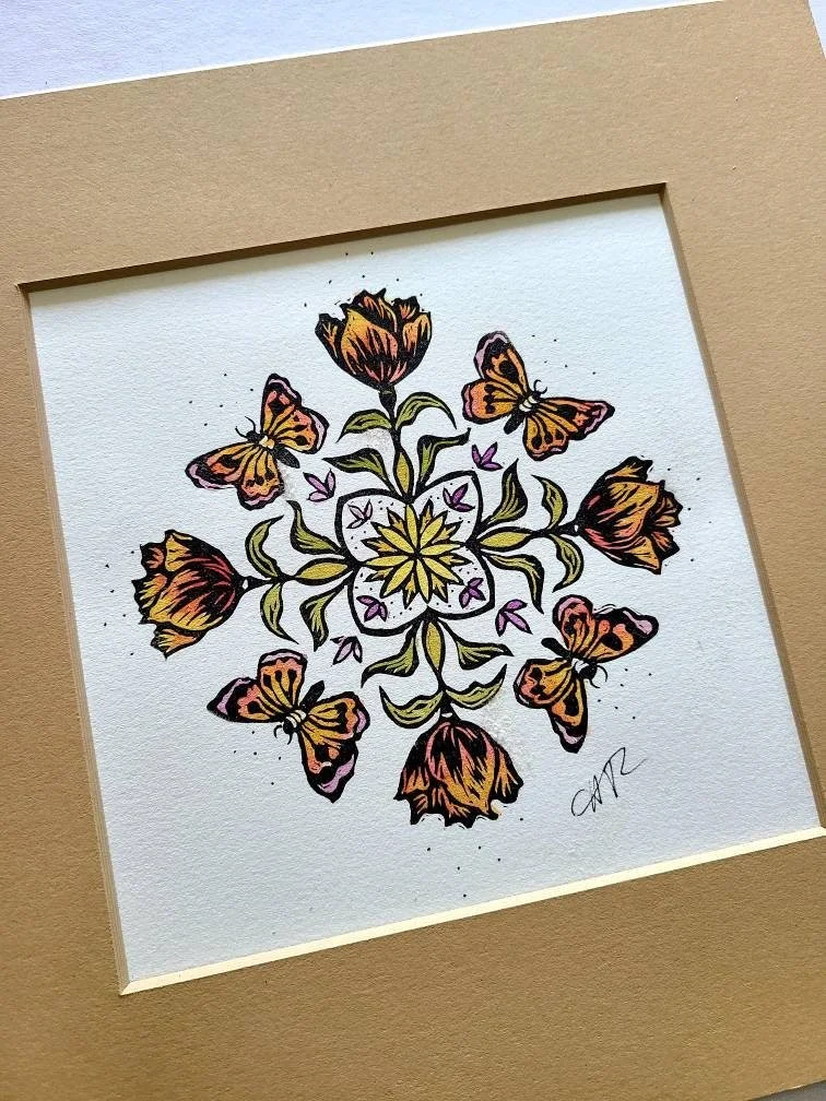 Spring Tulips and Butterflies - Print - Wall Decor - FAC1