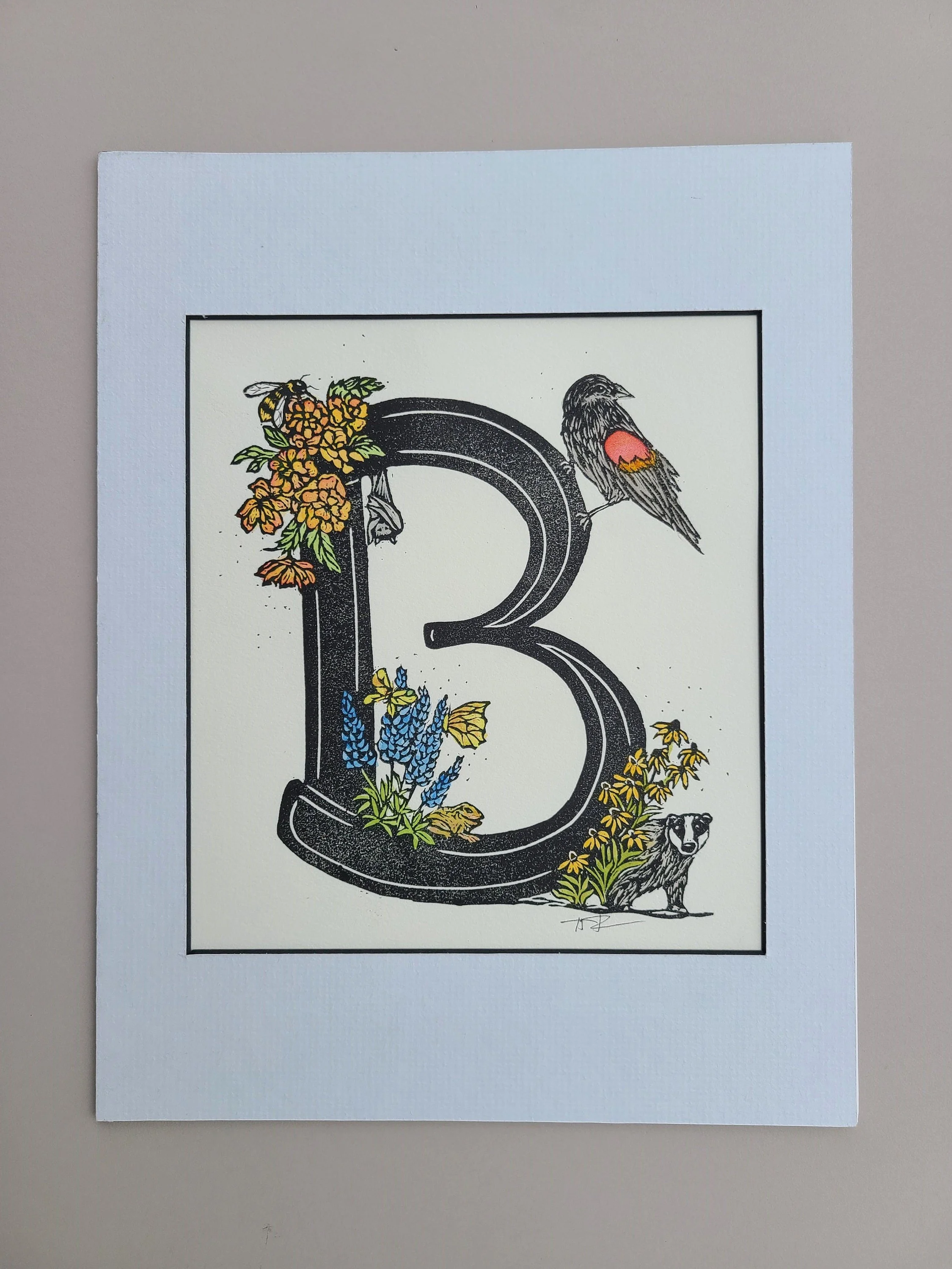 Letter B - Original Print - Wall Decor - FAC1