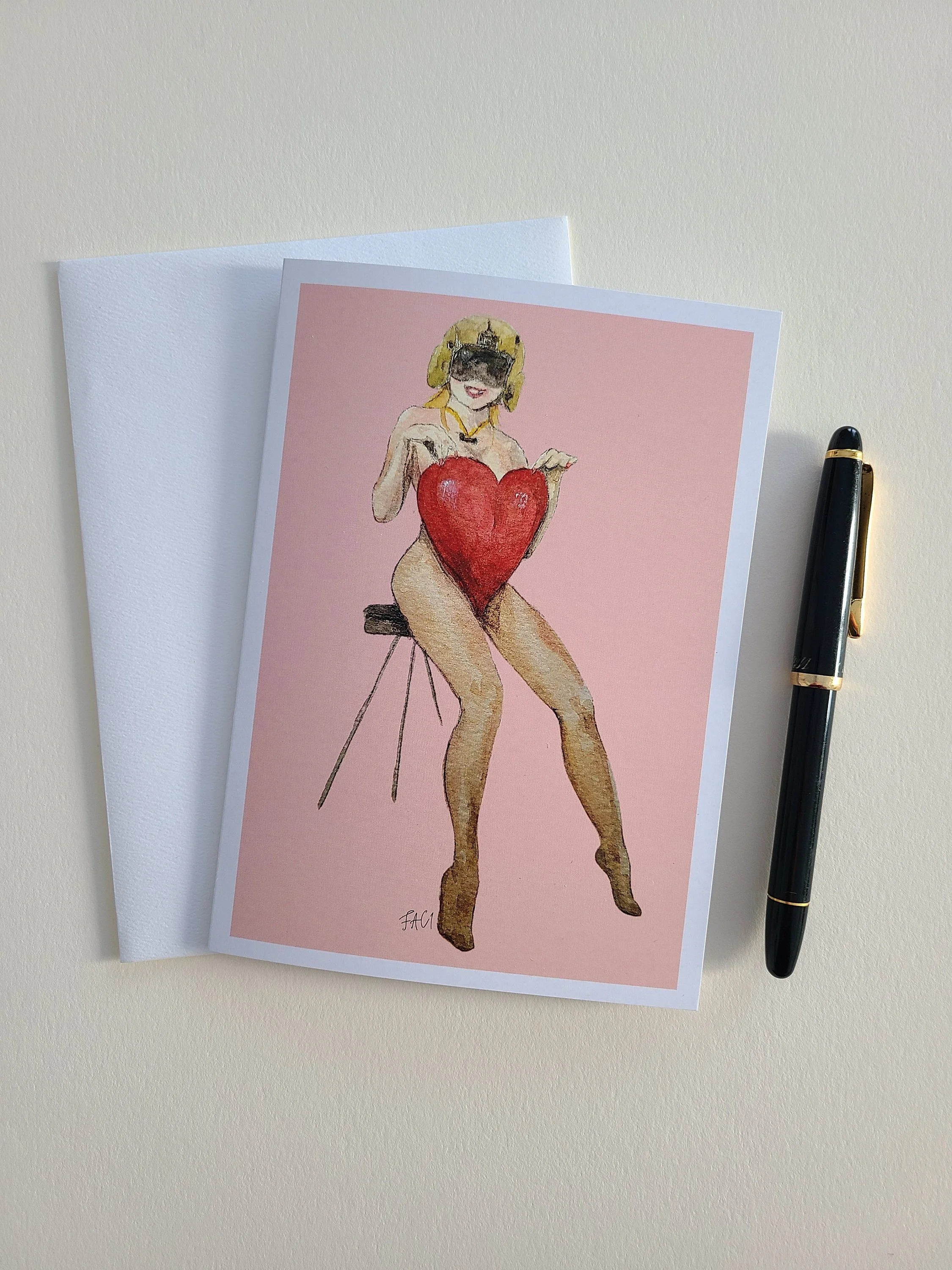 Chinook Valentine Pin-Up Greeting Card - FAC1