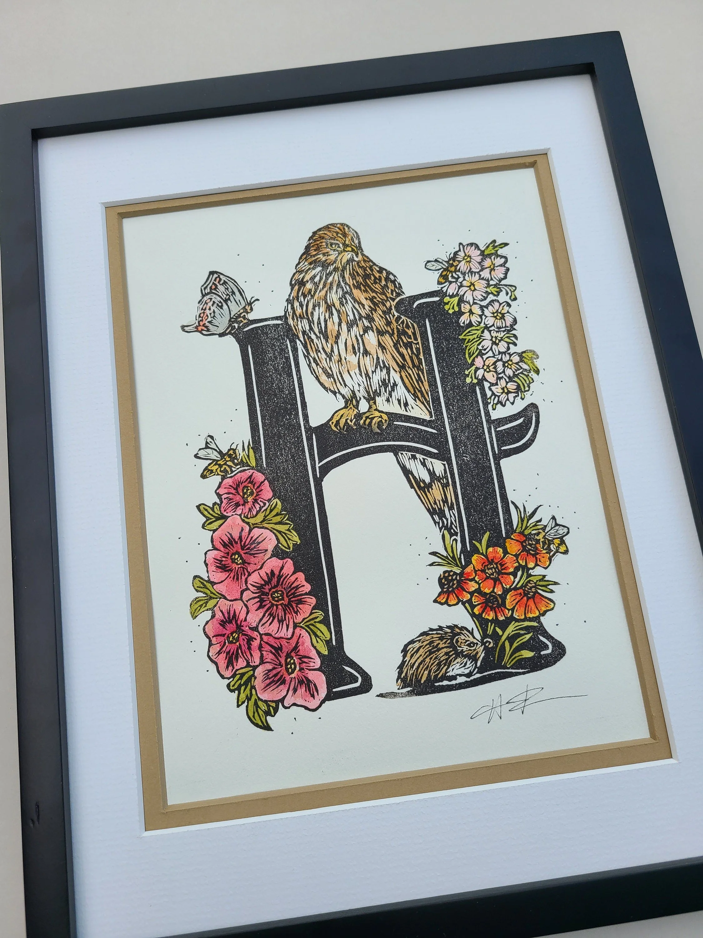 Letter H- Original Print - Wall Decor - FAC1