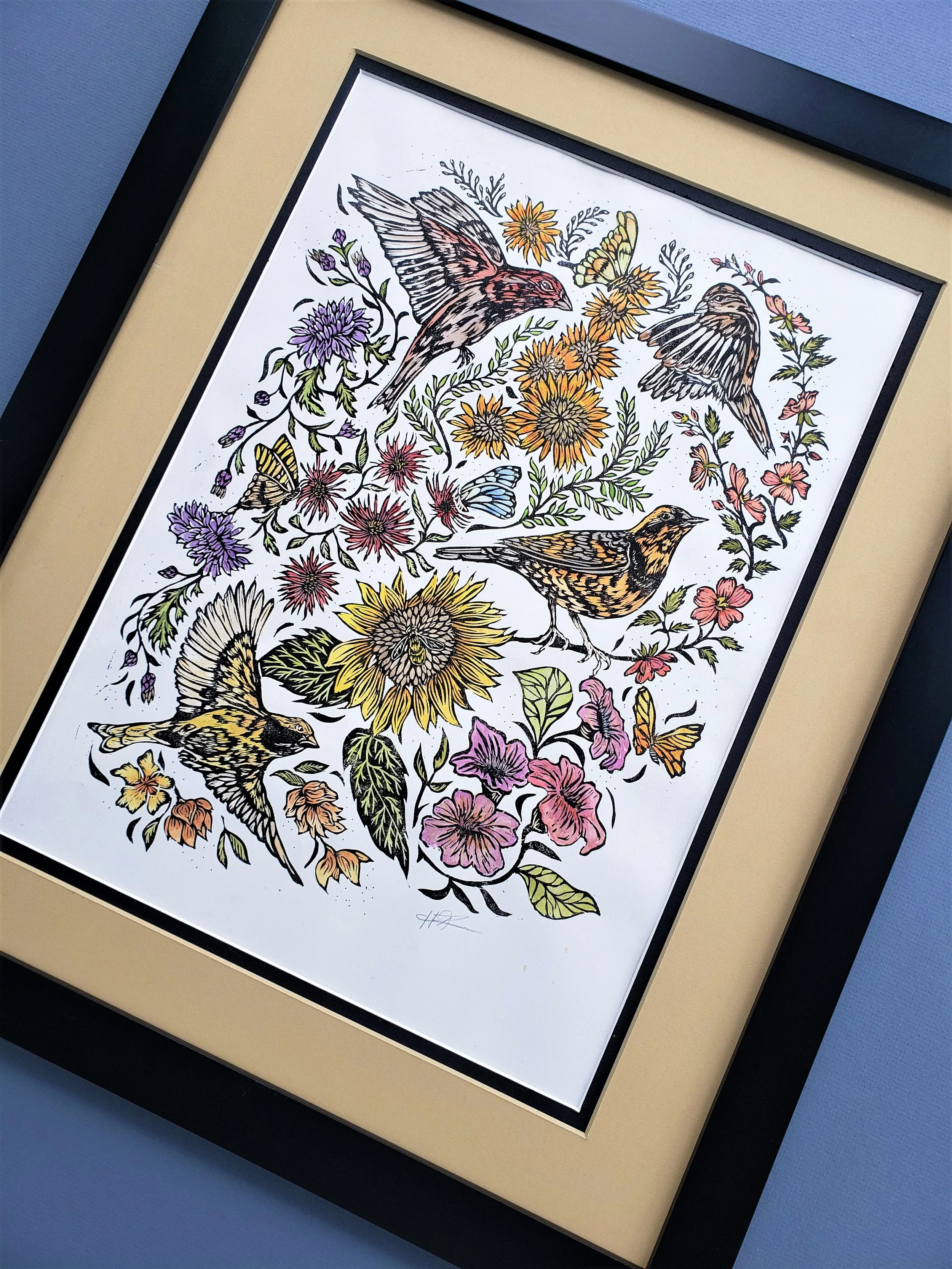 Whirlwind of Birds Wall Art Print