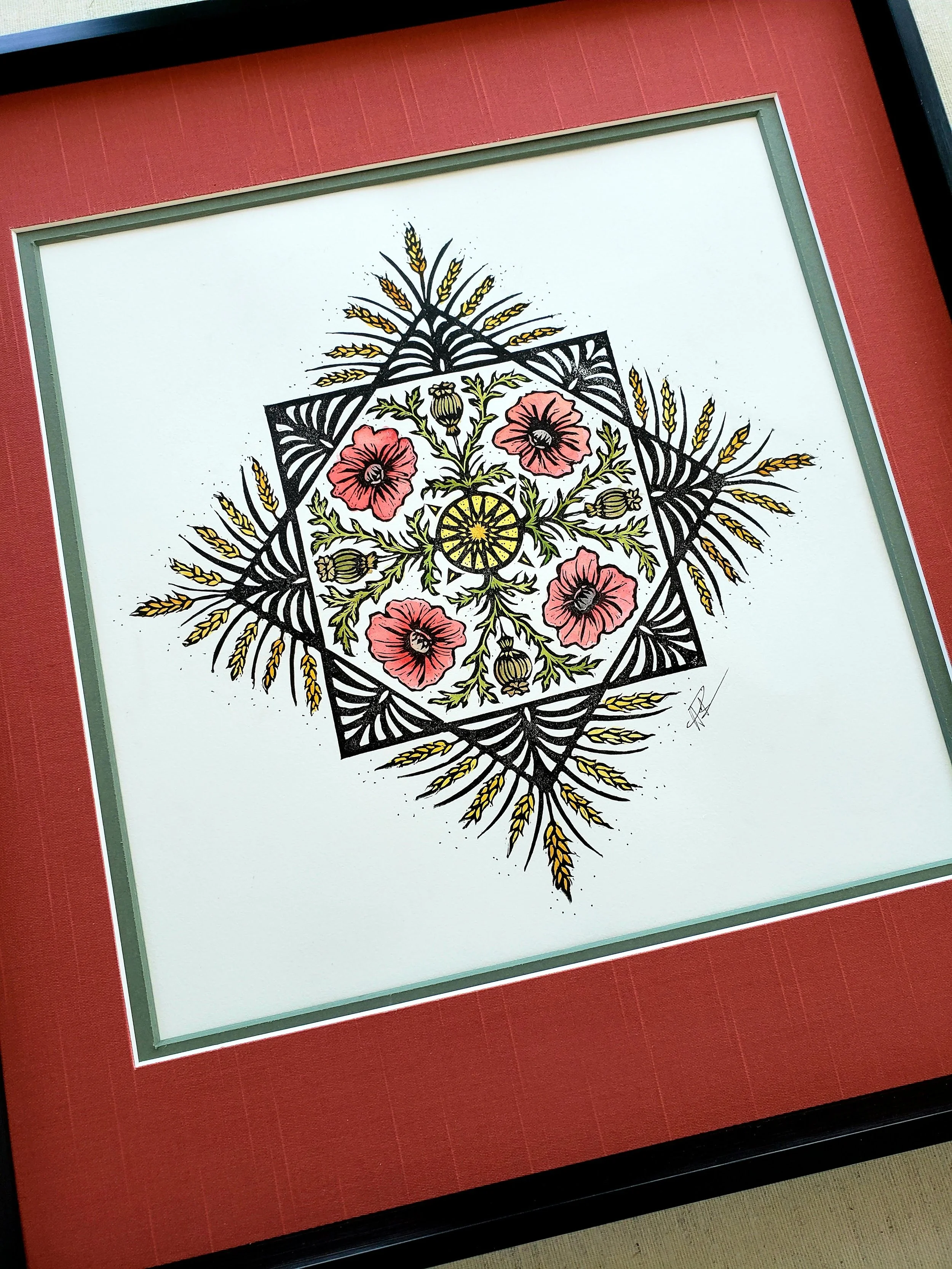 Poppies and Wheat Wall art Print