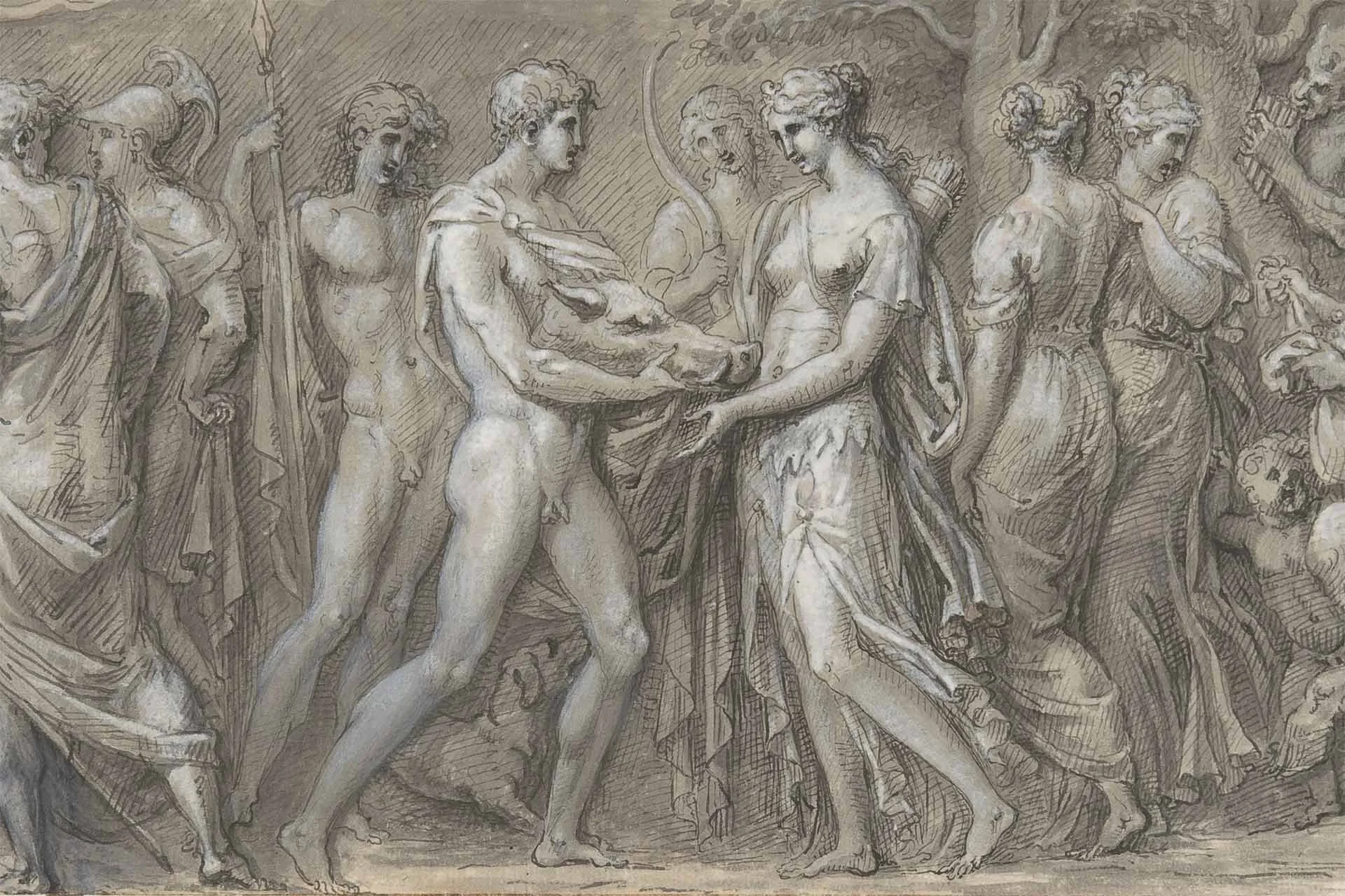 'Meleager Presents to Atalanta the Head of the Calydonian Boar' by Guillaume Boichot (ca.1800)