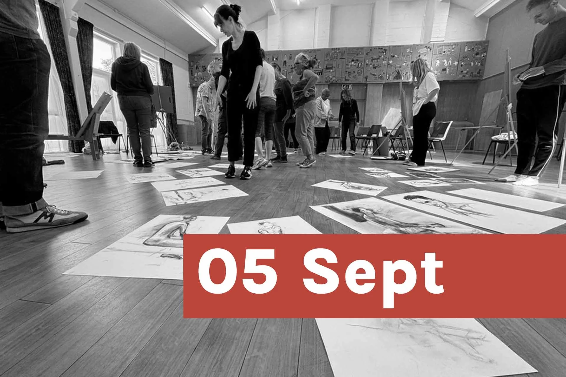 A life drawing class in Tyler Hill Memorial Hall, near Canterbury. Date: 05 September.
