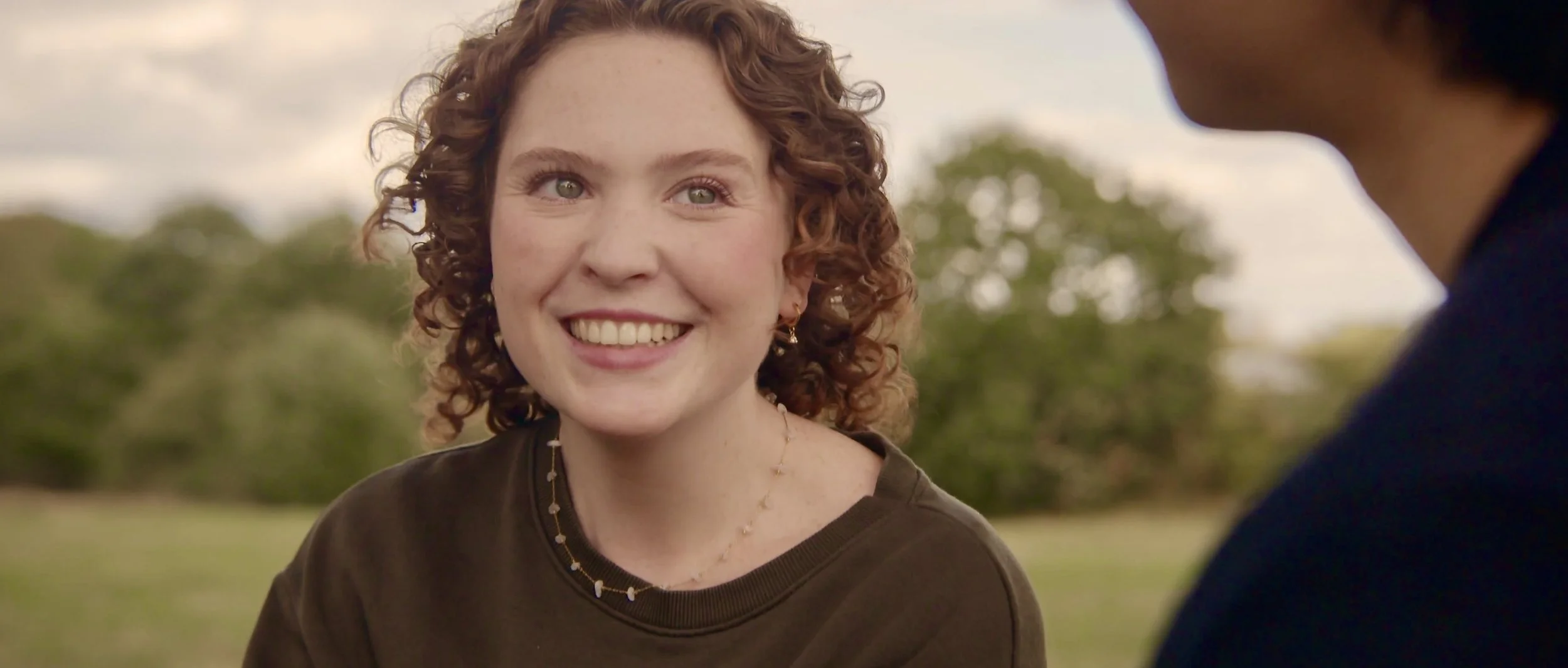 woman acting in an exterior showreel scene