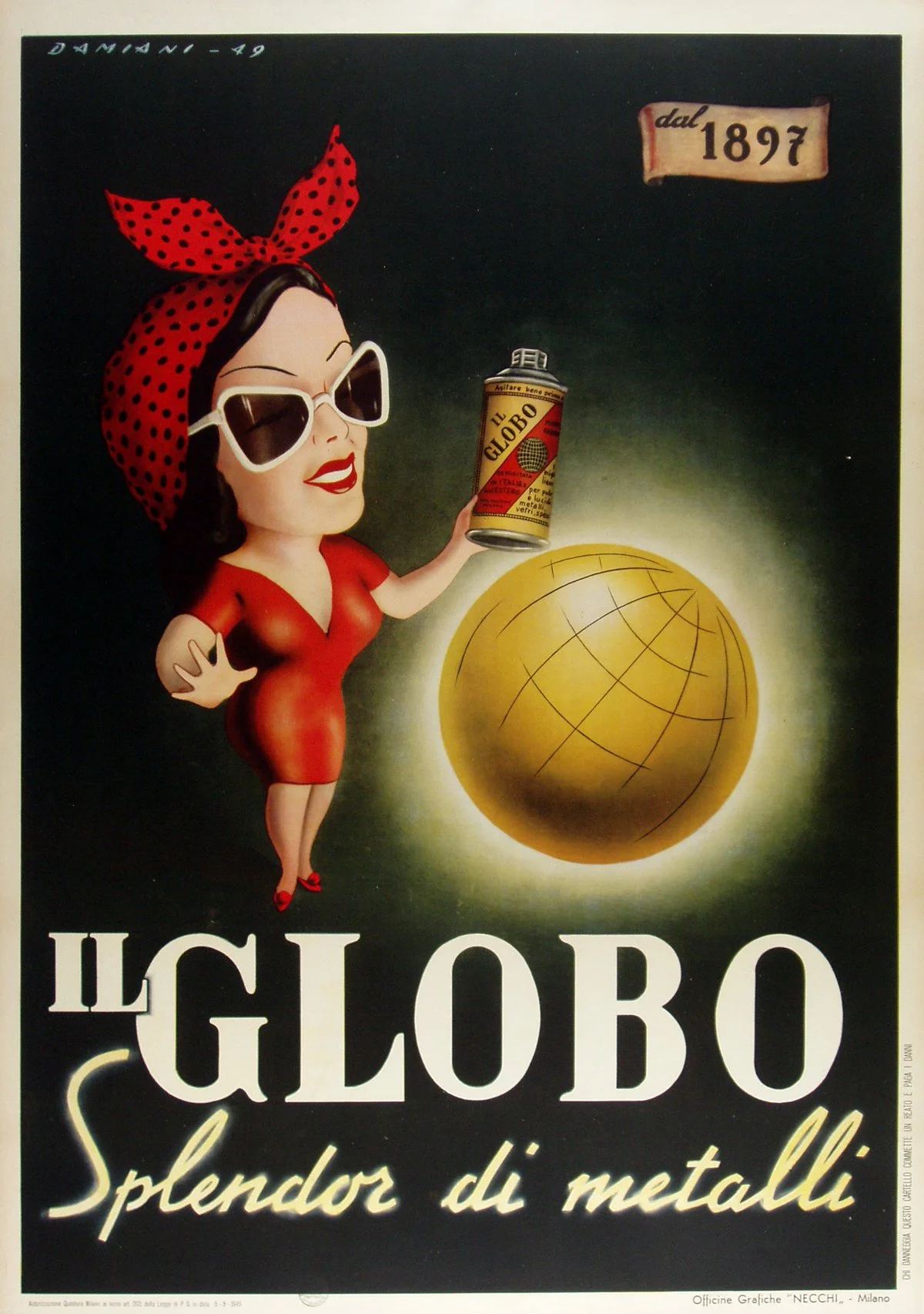 "II Globo", Damiani, 1949, 54.75"x39", $1,650
