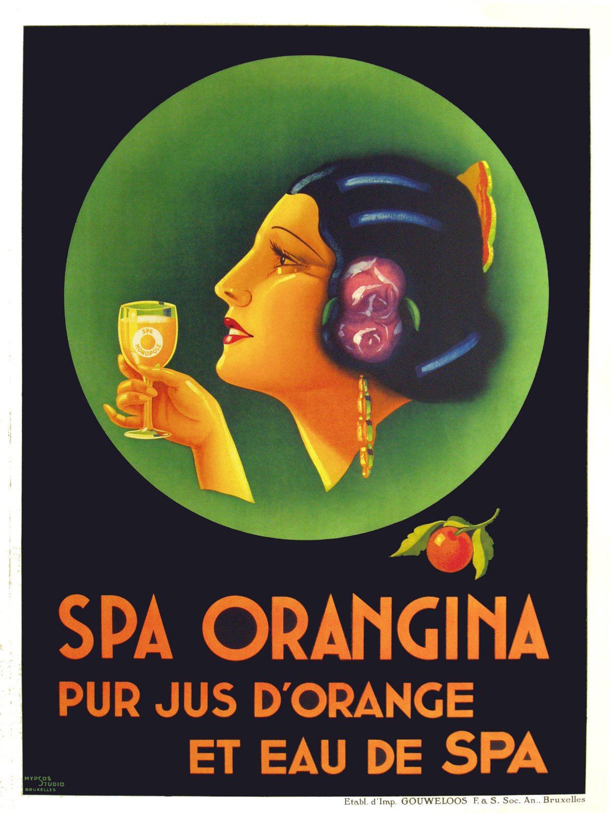 "Spa Orangina", Anonymous, c.1925, 62.25"x47", $2,400
