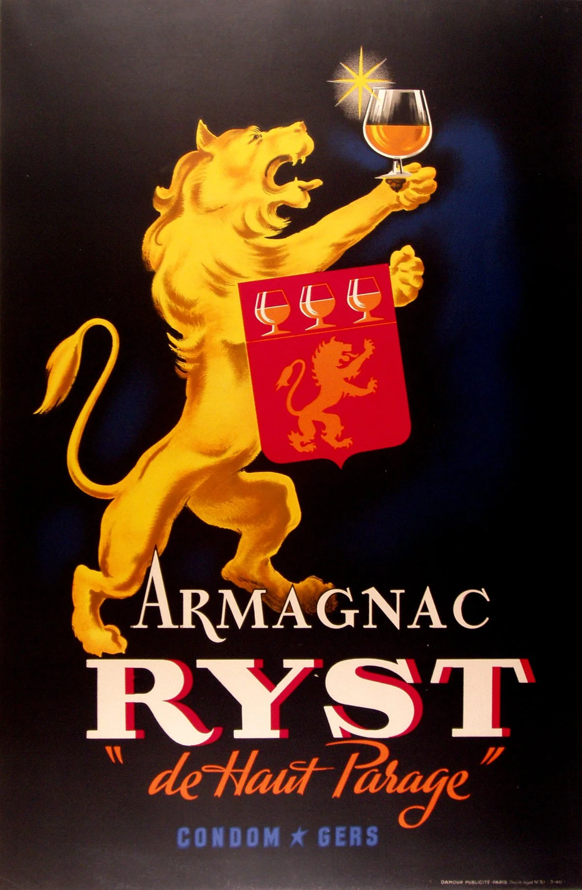 "Armagnac Ryst", Anonymous, c.1946, 59.75"x39.25", $880