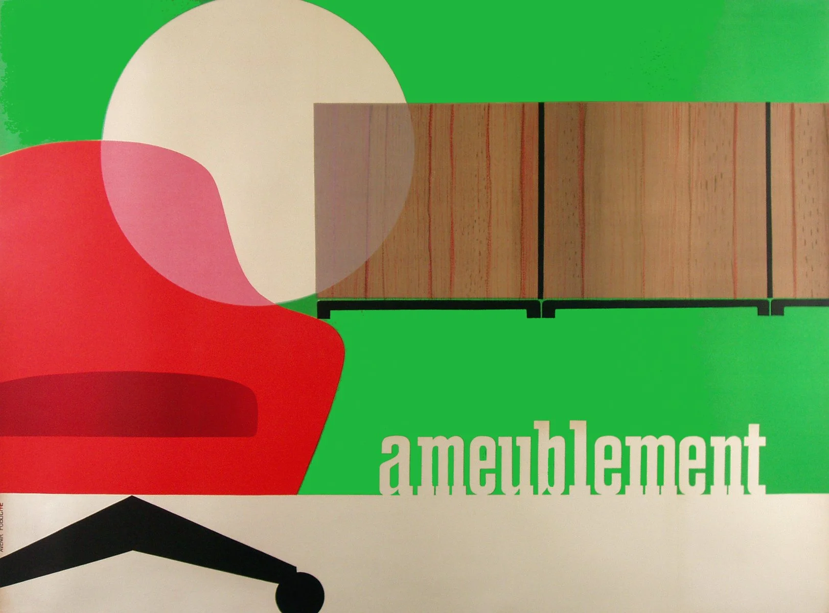 "Ameublment", Anonymous, c.1955, 45.5"x61.5", $1,300