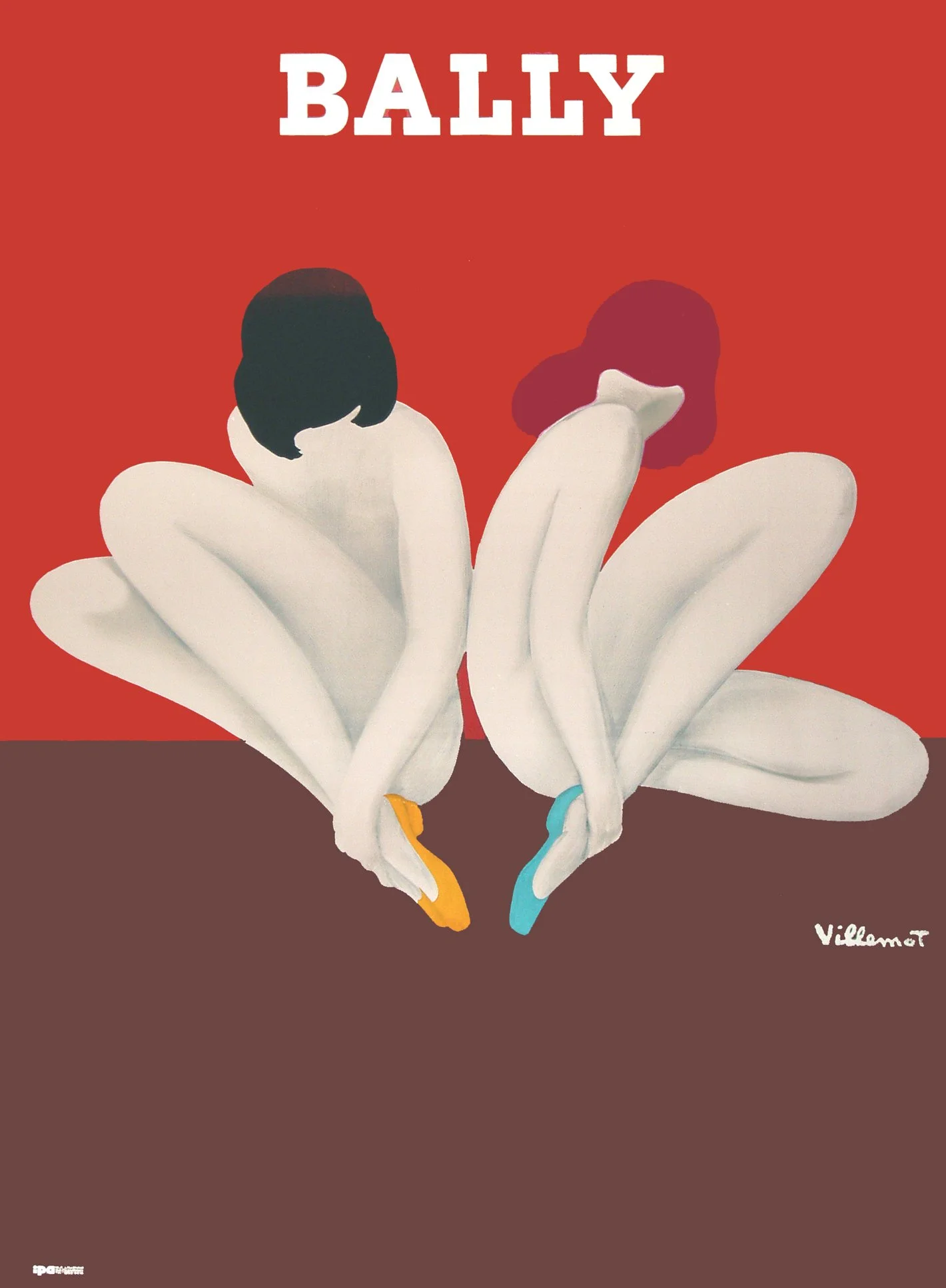 "Bally (Lotus)", Villemont, c.1973, 62"x45.5", $1,500
