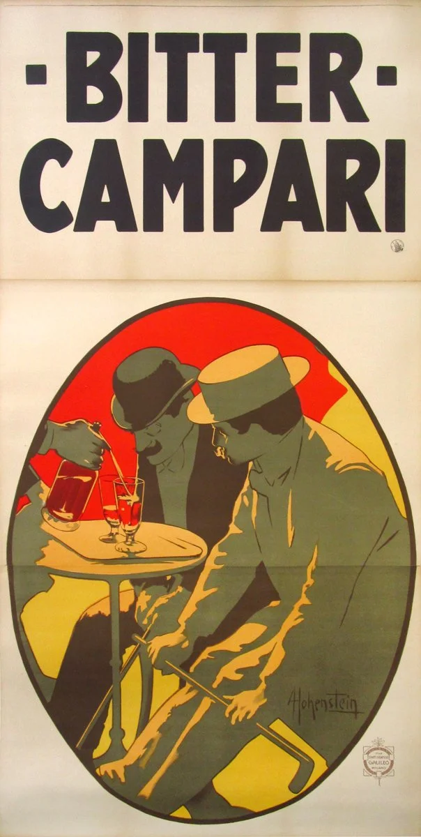 "Bitter Campari (Men)", Hohenstein, c.1900, 80.5"x39.4", $6,600