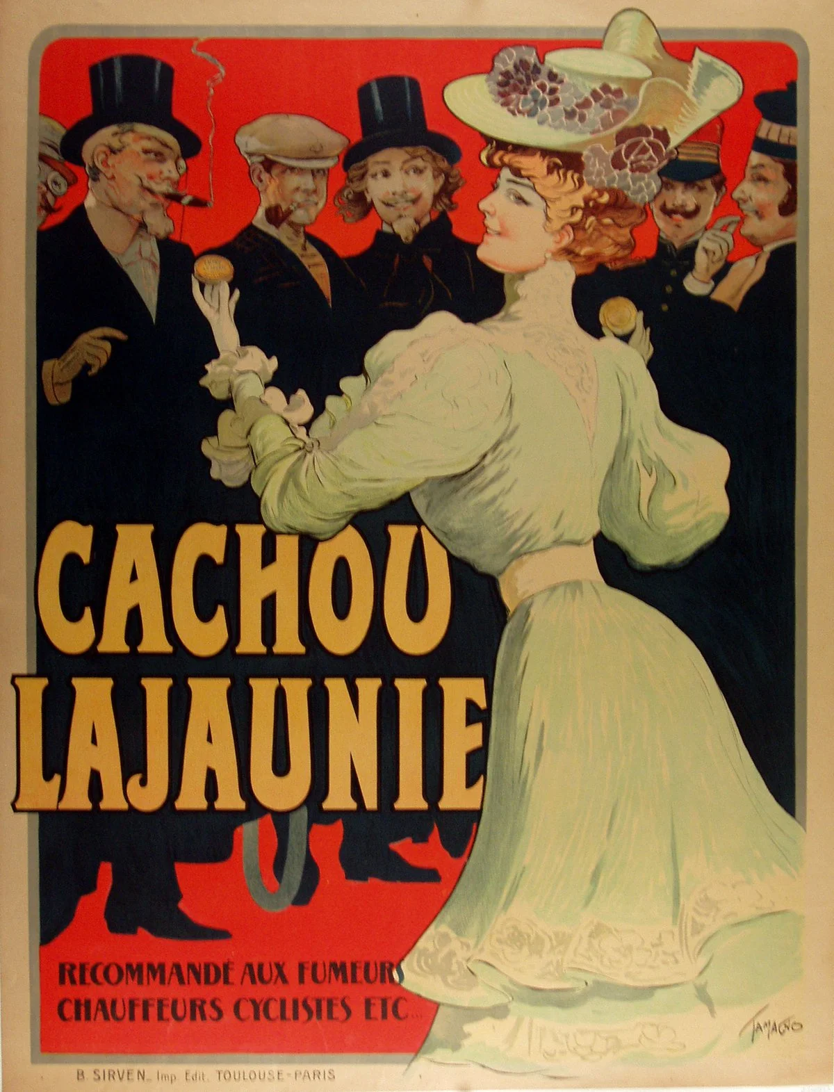 "Cachou Lajaunie", Tamagno, c.1890, 51.75"x39.25, $3,450 