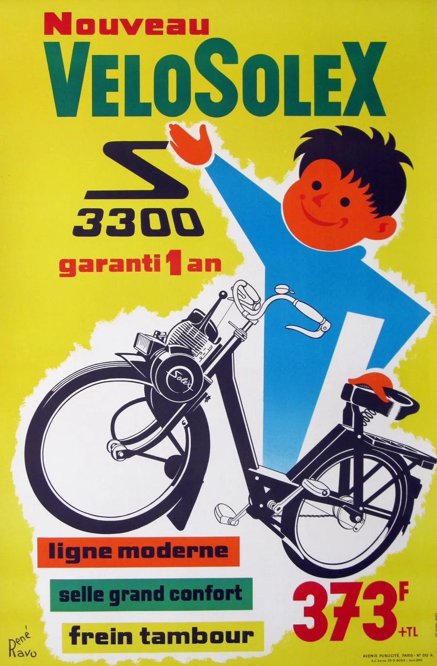 "Velosolex", Ravo, 1965, 46.5"x31", $880