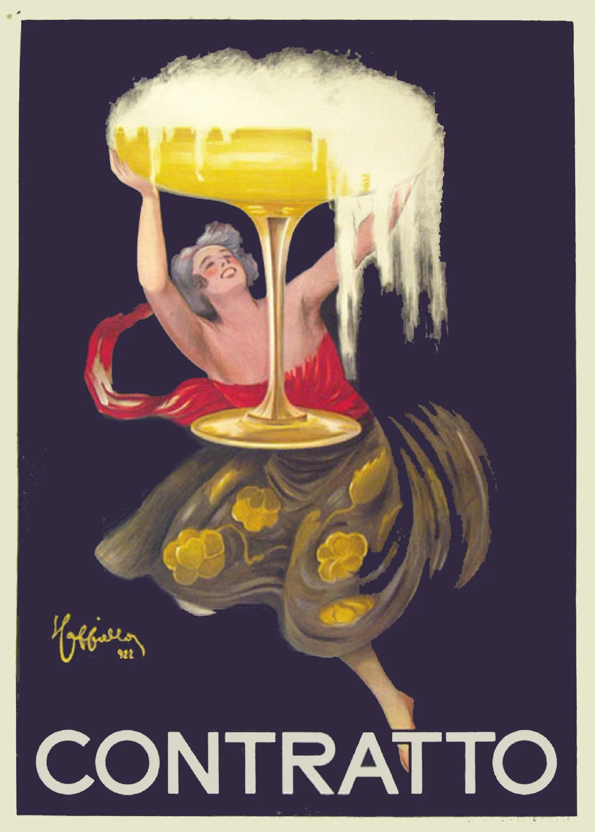 "Contratto", Cappiello, 1922, 77.5"x55", $5,600