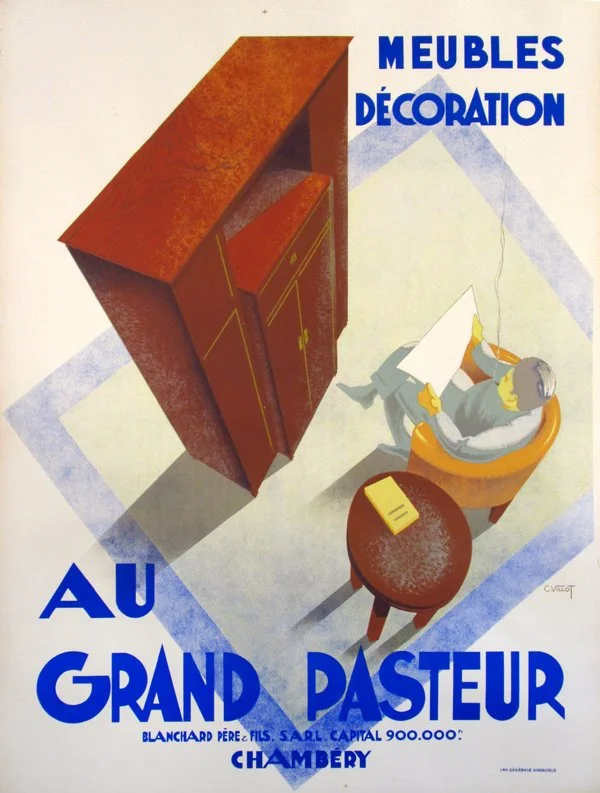 "Au Grand Pasteur", Villot, c.1930, 62"x47", $1,200