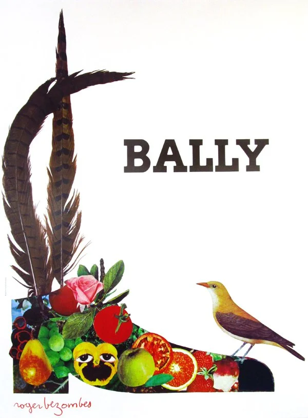 "Bally (Pheasant Feathers)", Bezombes, c.1975, 64"x47", $800