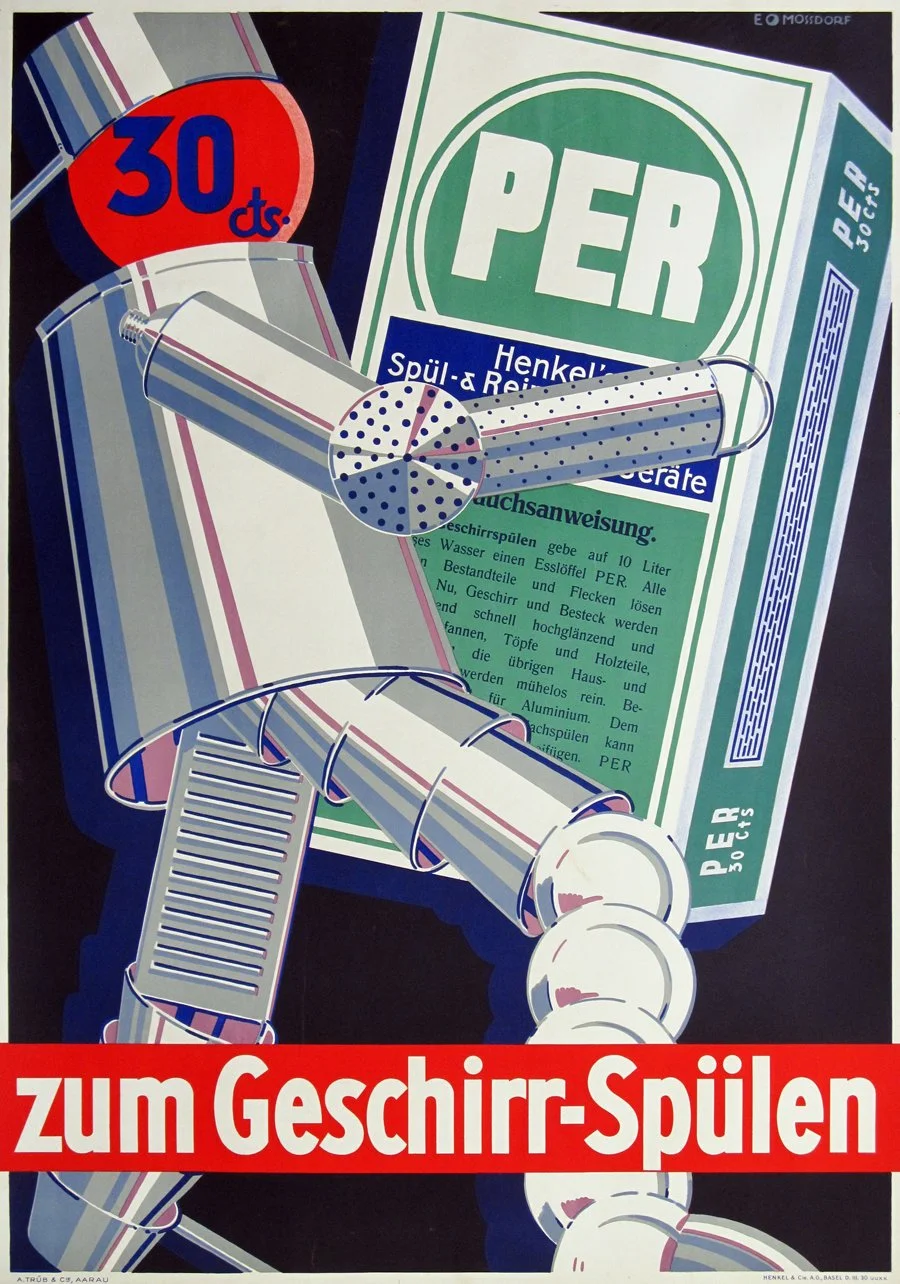 "Per Zum Geschirr-Spulen", Mossdorf, c.1930, 50.25"x35.5", $2,450