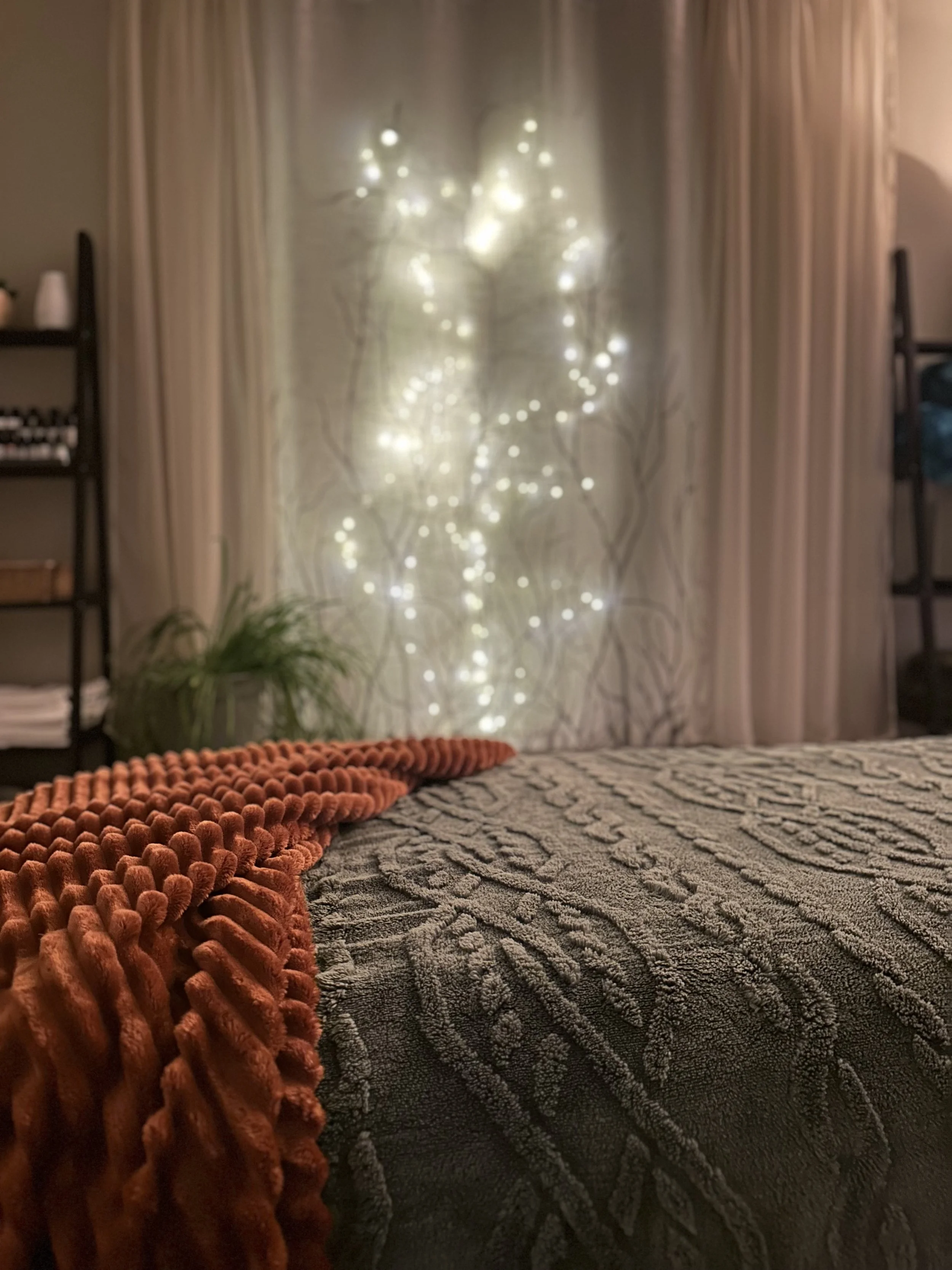 Relaxing massage treatment room at Key of Life Wellness and Massage in Charlotte NC ideal for Mother's Day gift certificates