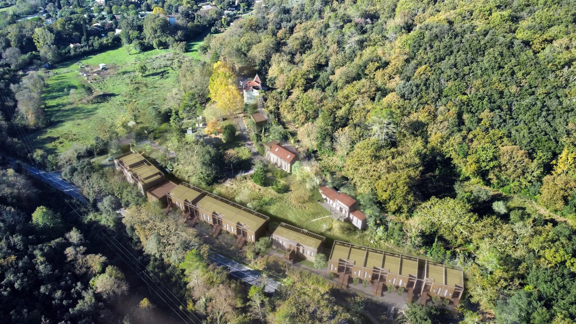 Vue aérienne projetée 