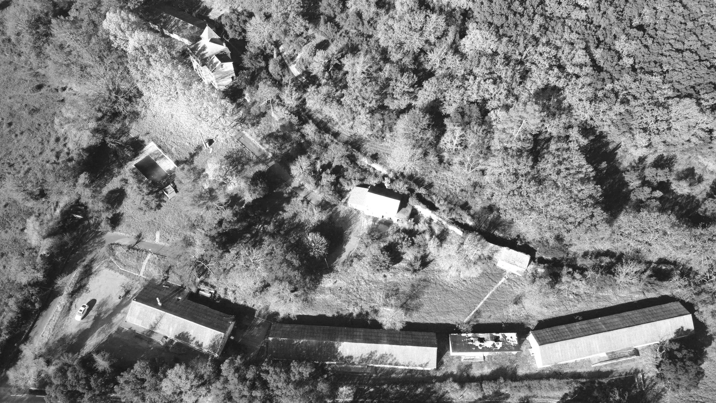 Vue aerienne existante