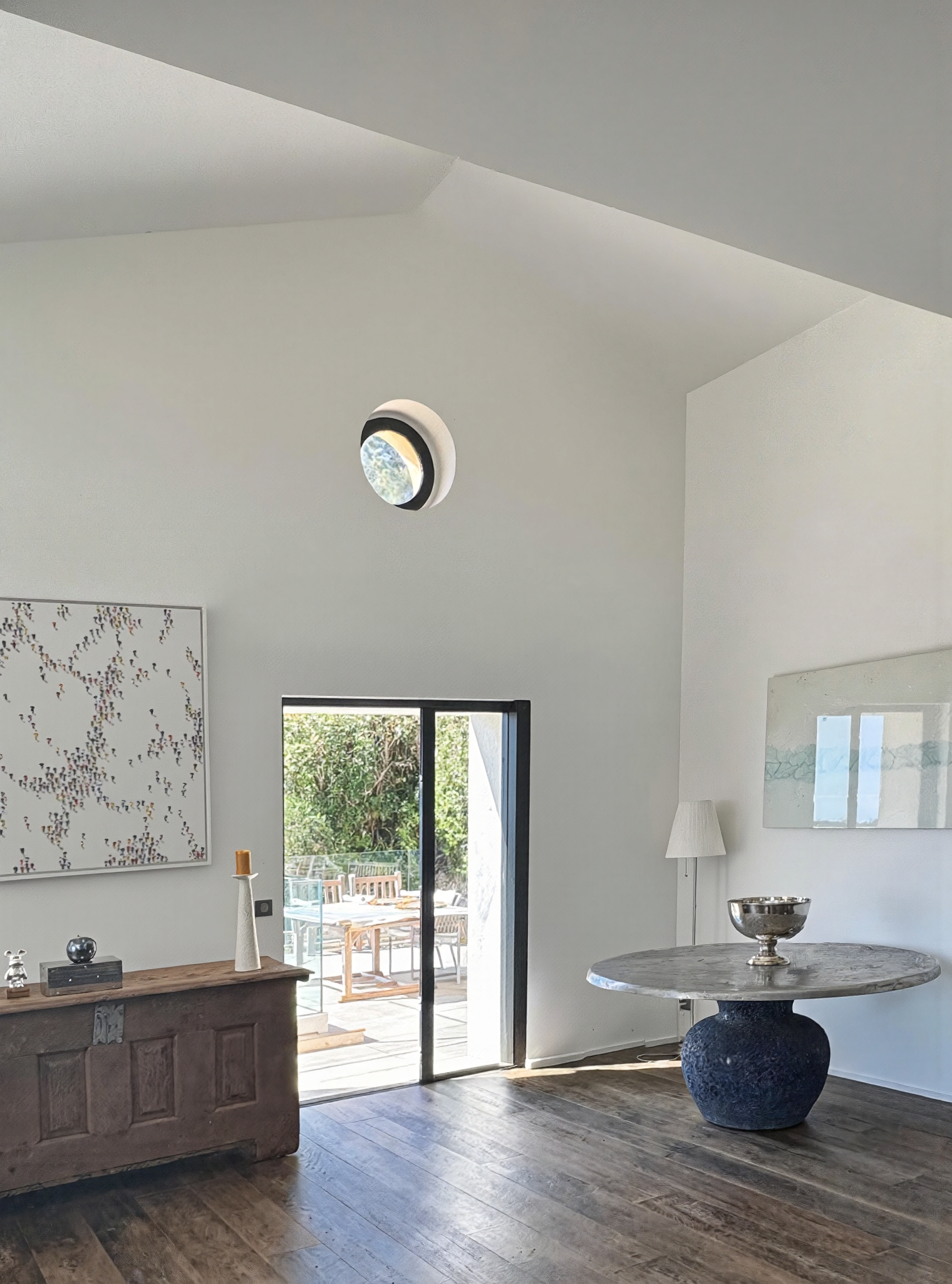 Vue de l'oculus et du nouveau plafond en rampant 