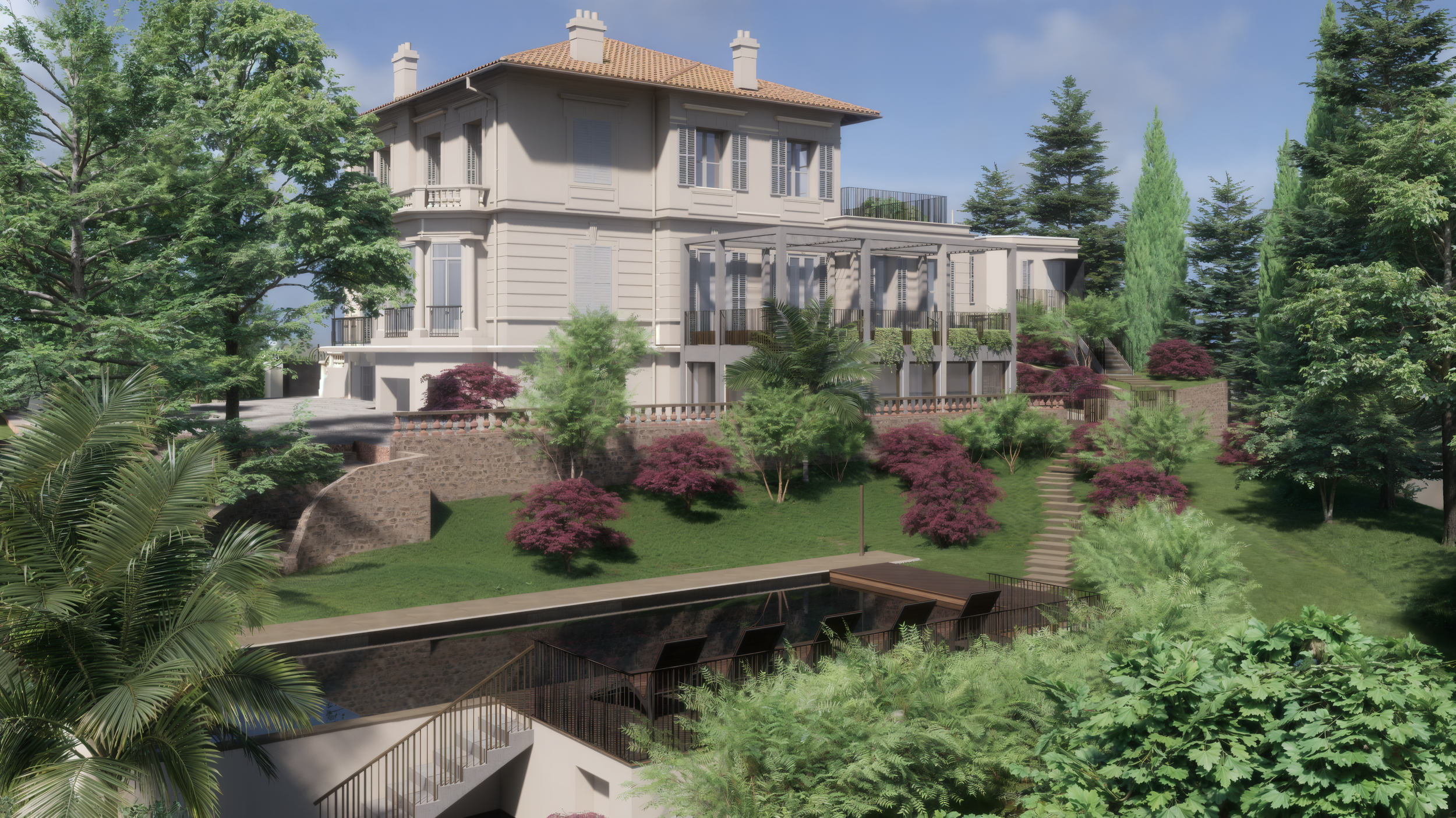 Vue depuis la piscine 