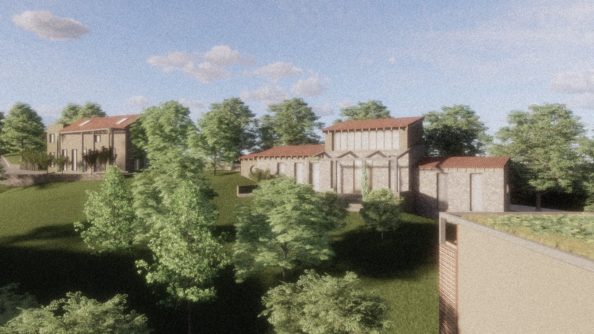 Vue bergerie et petite villa 