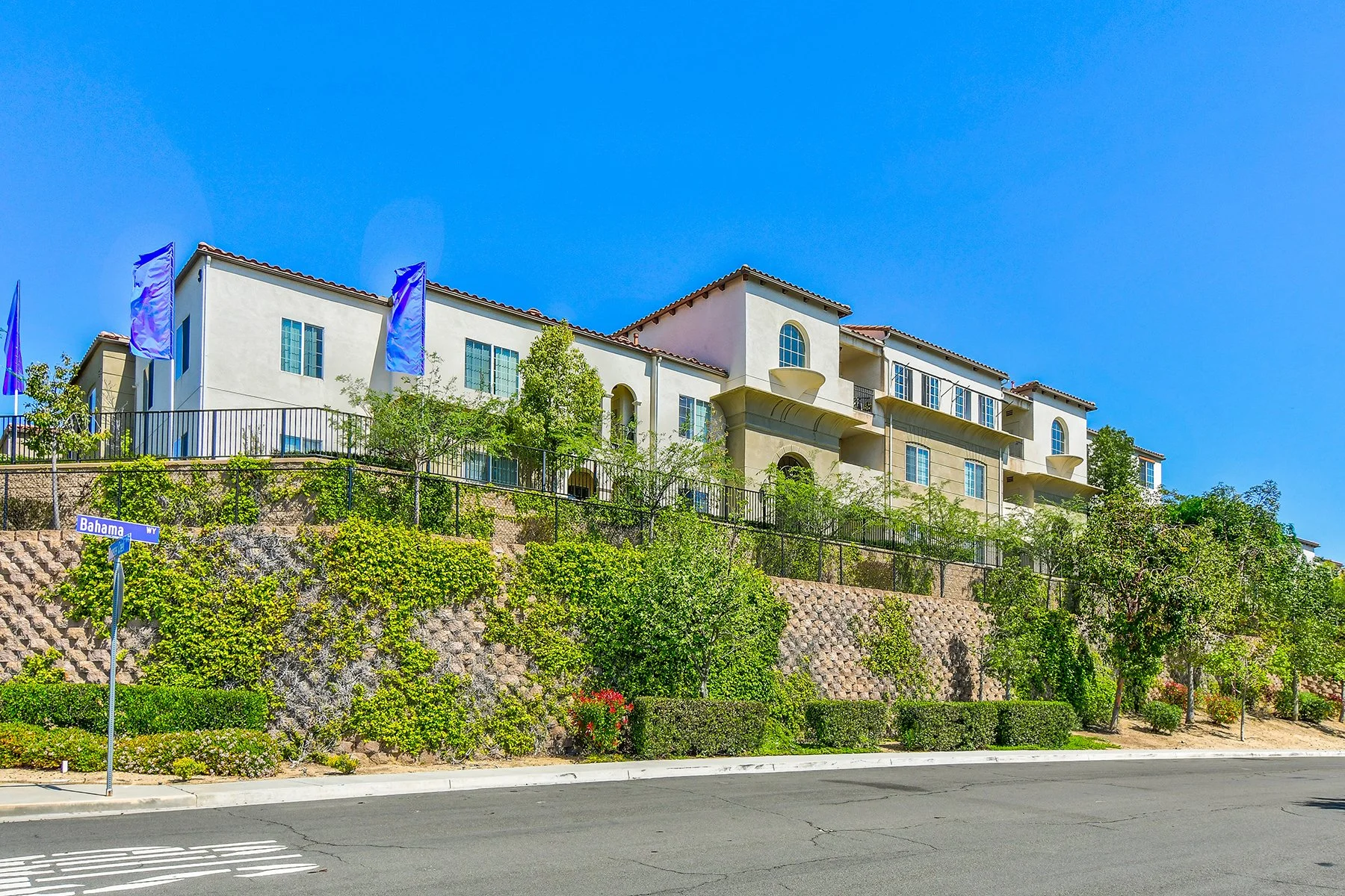 The beautiful landscaped grounds at Hilltop