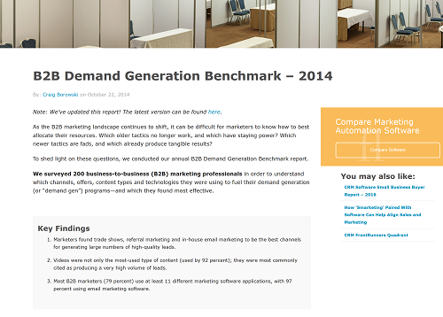 B2B Demand Gen Benchmark 2014