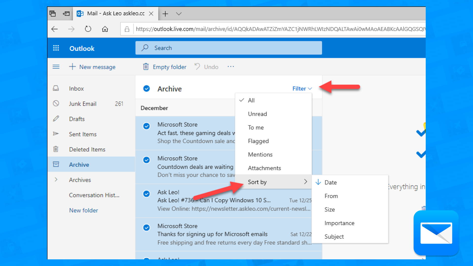 How to Select All Emails in Outlook