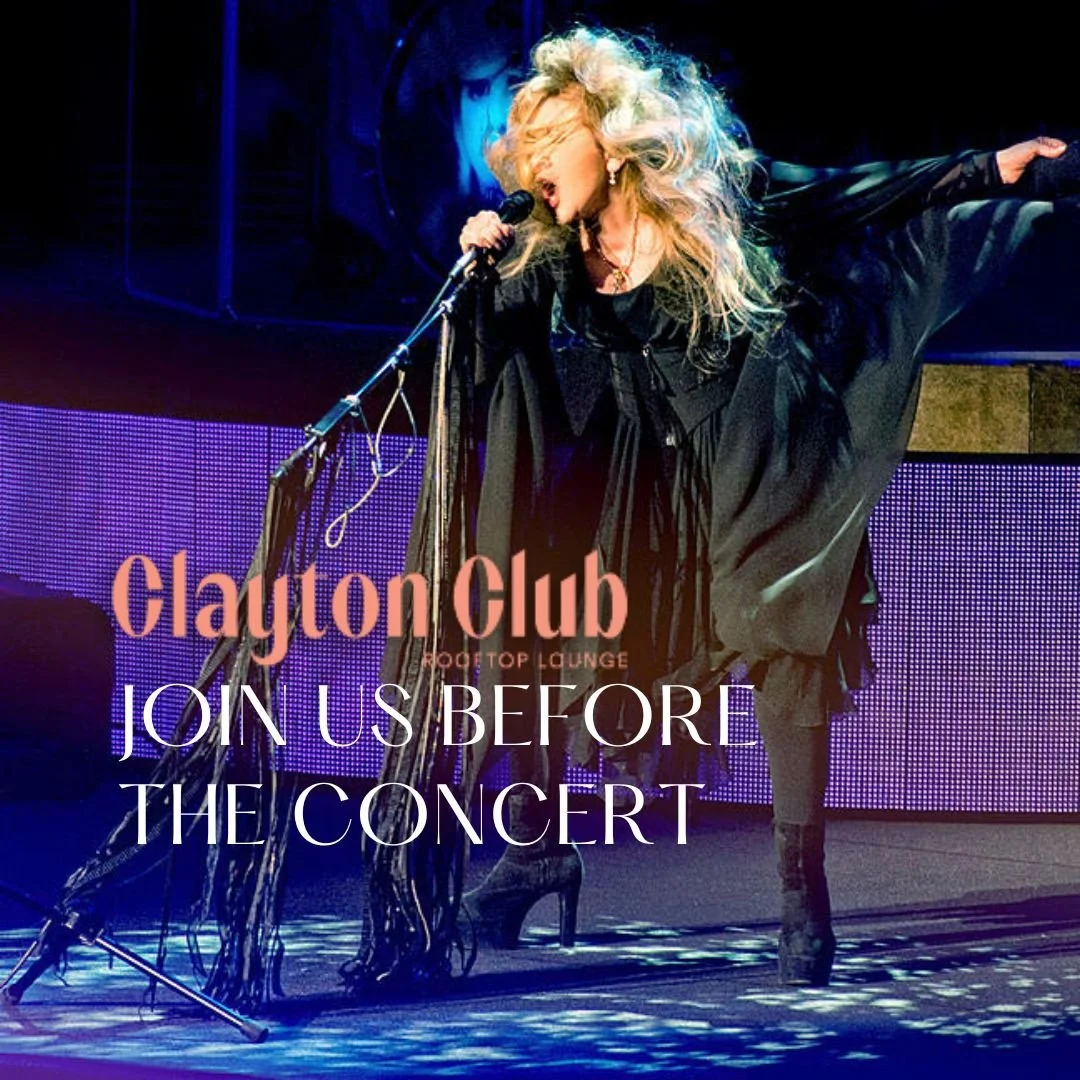 Stevie Nicks Pre-Concert Rooftop Vibes
📅 October 4, 2025 | 🕖 7:00 PM | @golden1center
✨ Before Stevie takes you on a “Landslide” of timeless hits, glide up to Clayton Club for a cocktail and a bite with skyline views. Trust us&mda