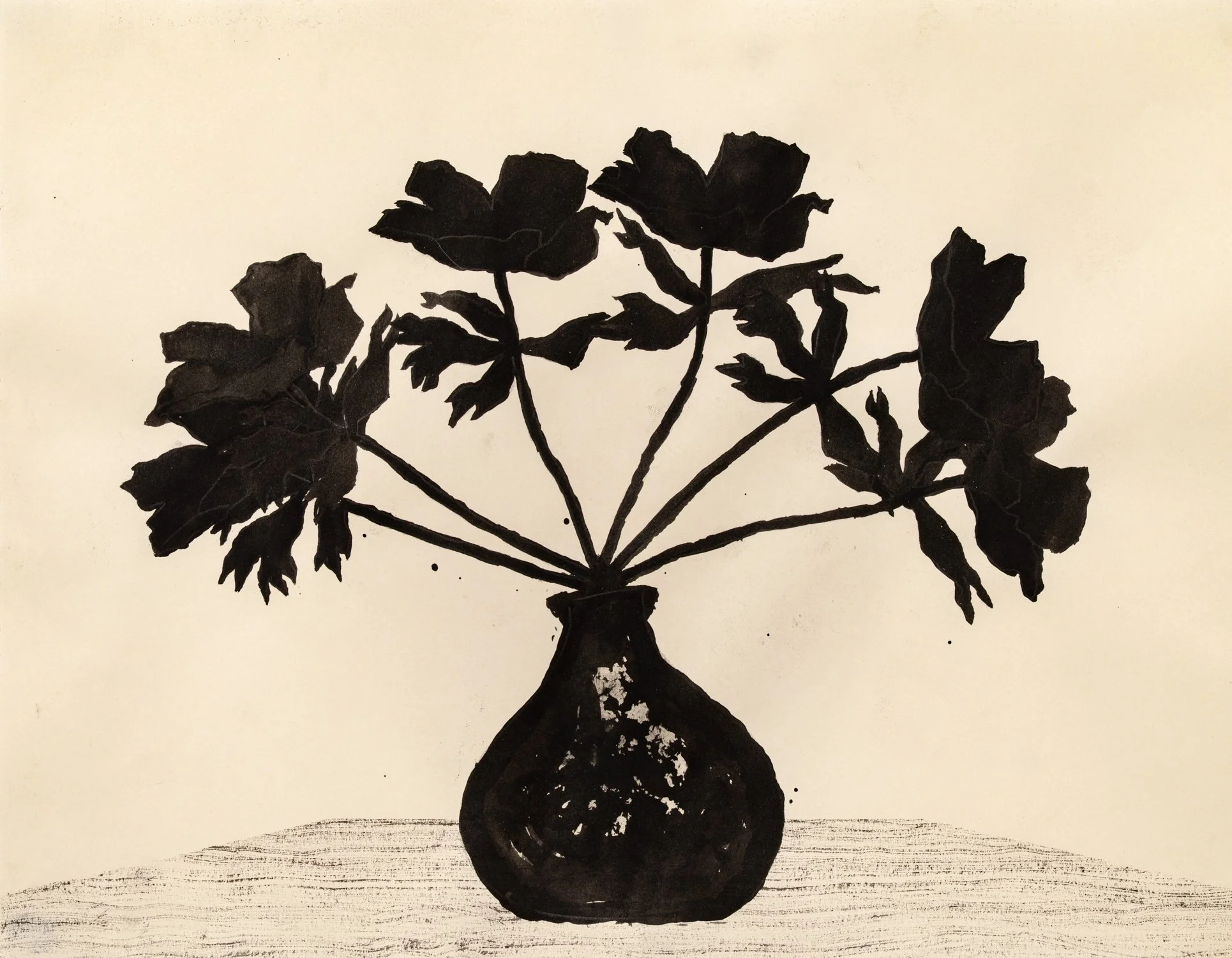 Untitled (Grounded), 2025,
ink on paper, 30x35 cm