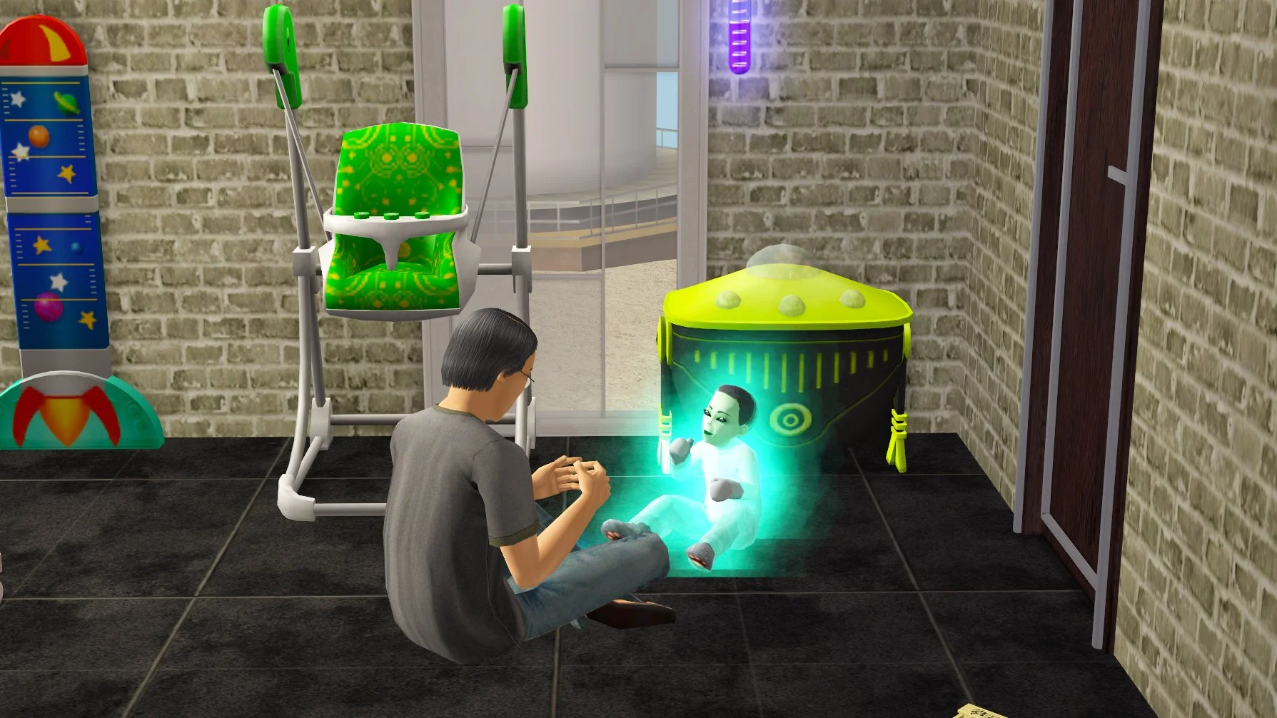 Pascal Curious teaching his son Tycho how to talk