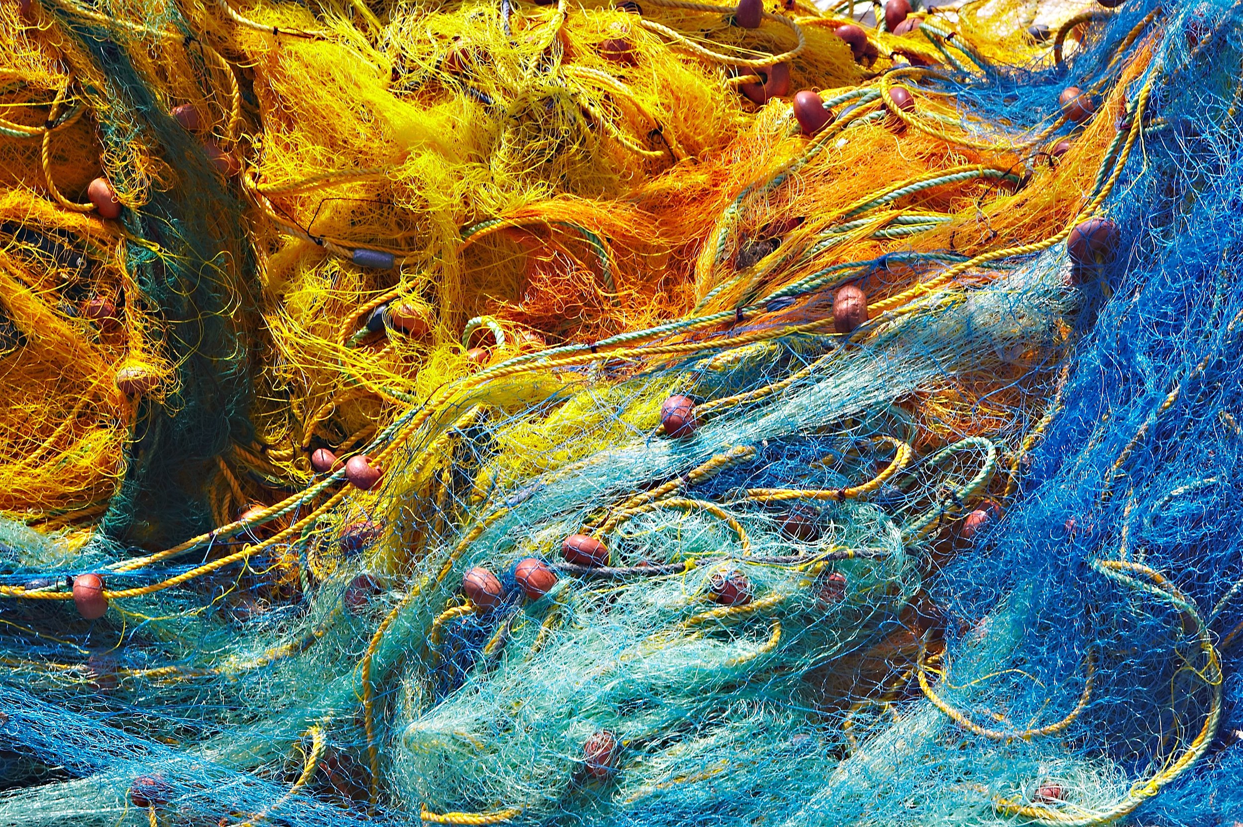 Fishing nets in Karpathos, Greece.
