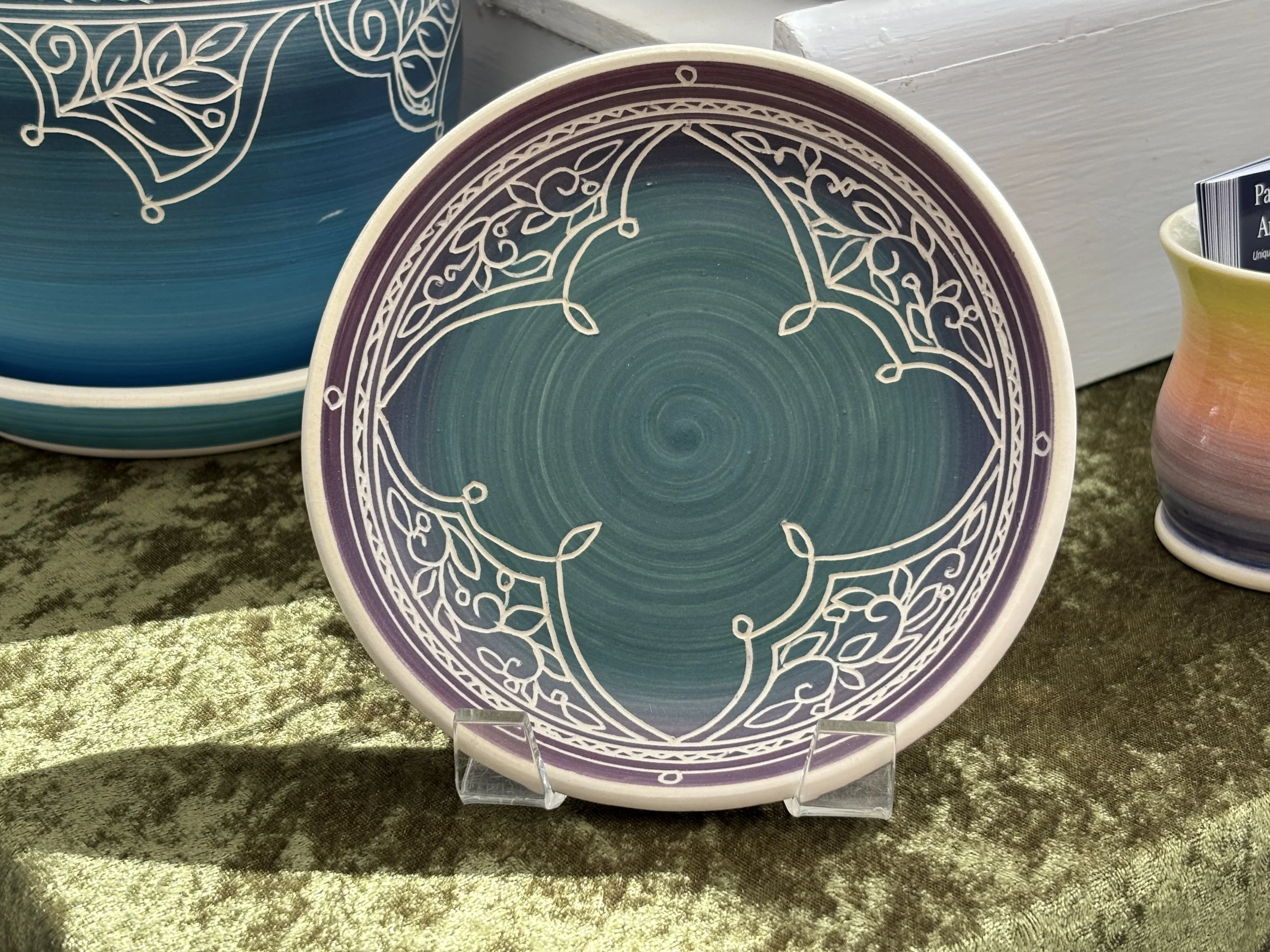 Purple/Teal Bread Plate
