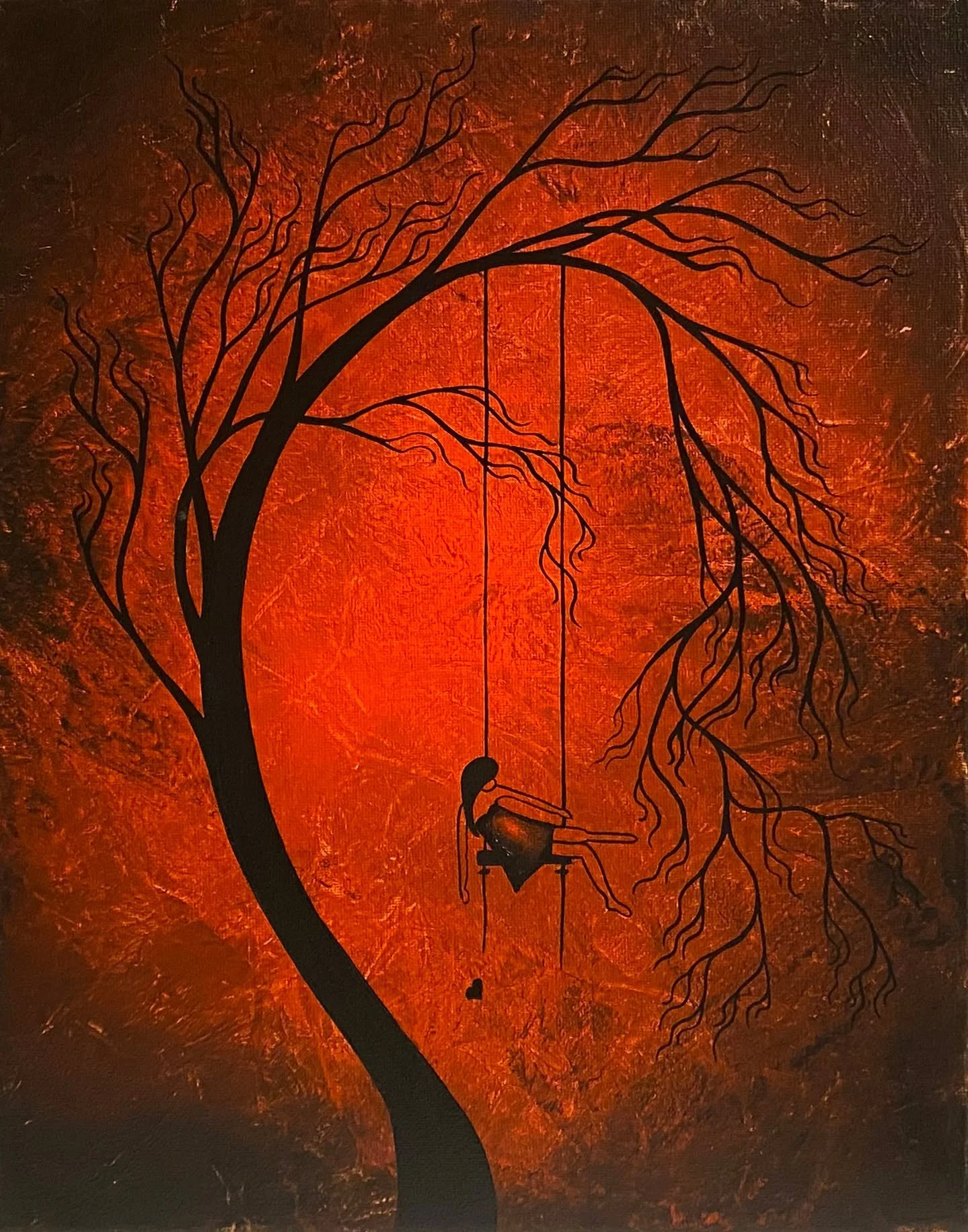 "Heartache and Poetry #85, My Fiery Sorrow" 

I've been back in the studio for the last two months and have a few new originals I'll be sharing here throughout the week. This piece is the 85th painting in the Heartache and Poetry collection