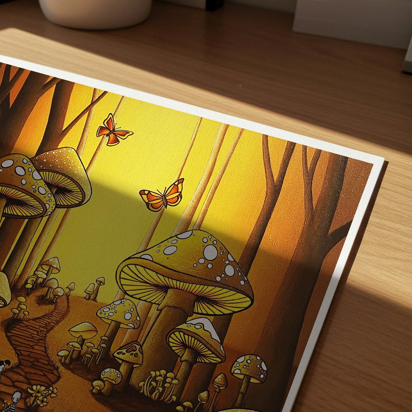 Though the original has sold, prints of "A Morning Stroll in Wonder" are available. https://artbyjaimebest.etsy.com
#artwork #wonderland #wonderlandart #mushroomart #monochromaticyellow