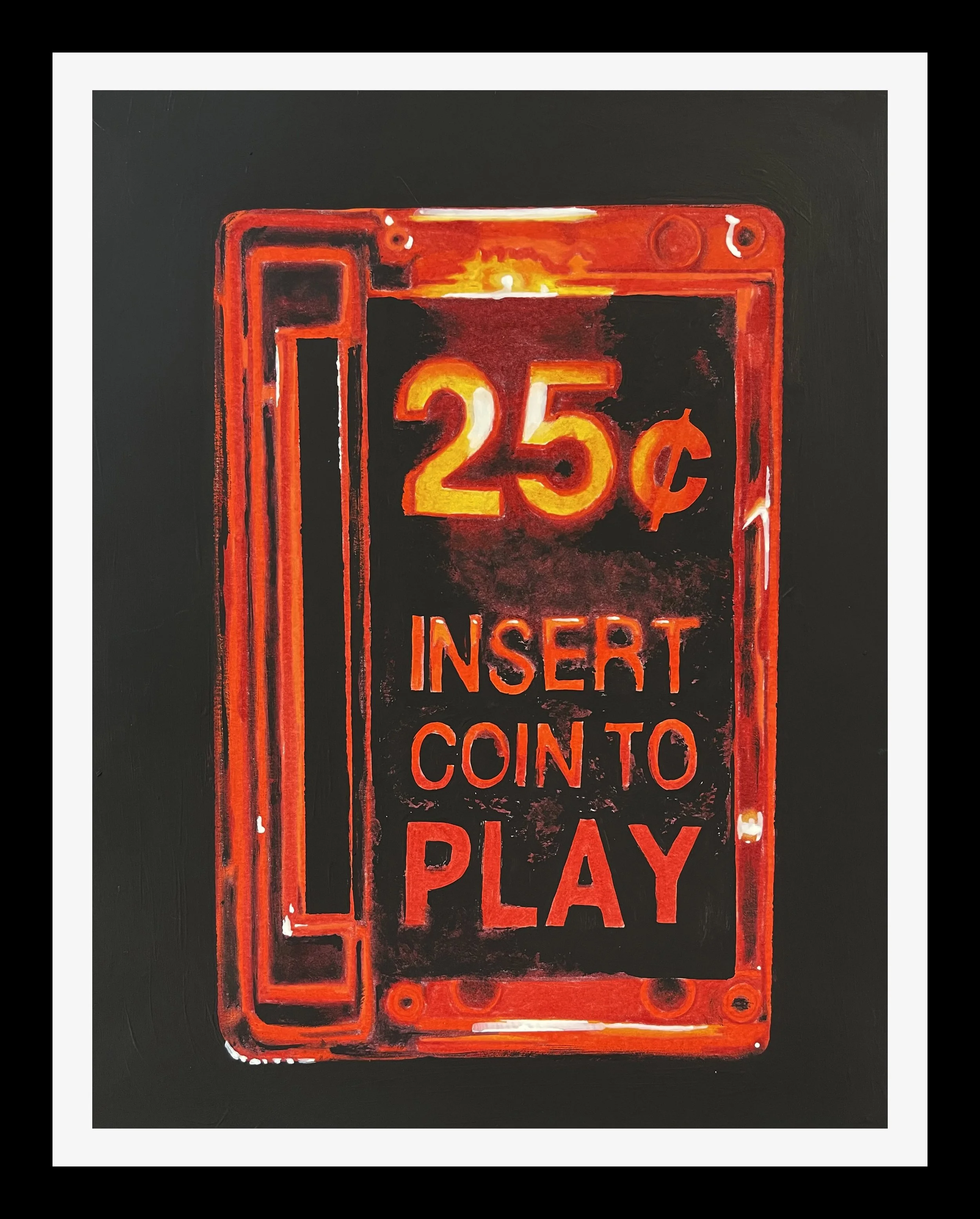 Insert Coin to Play - Original Drawing by Mike Best