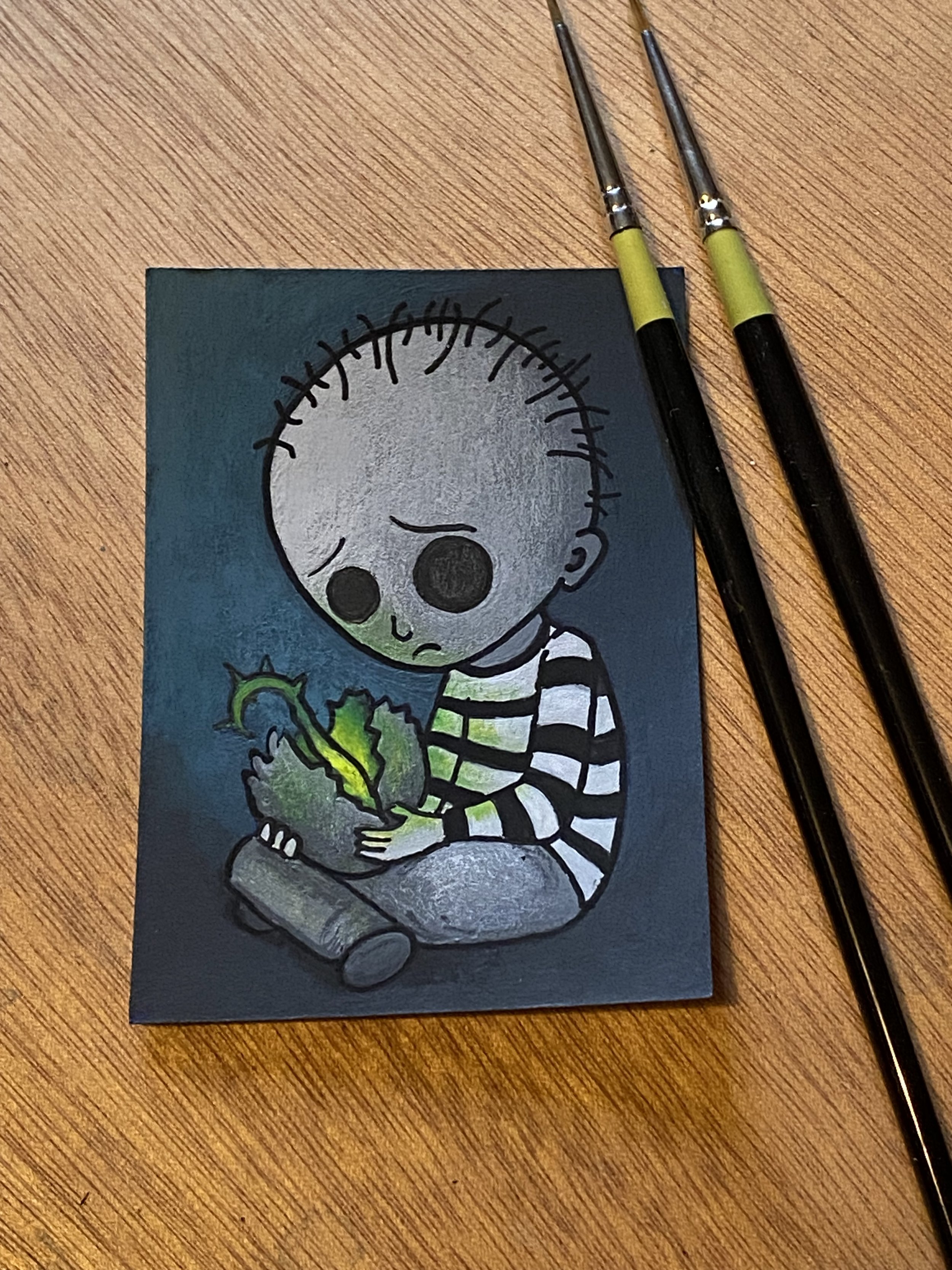 Original ACEO Painting - Bitter Fruit