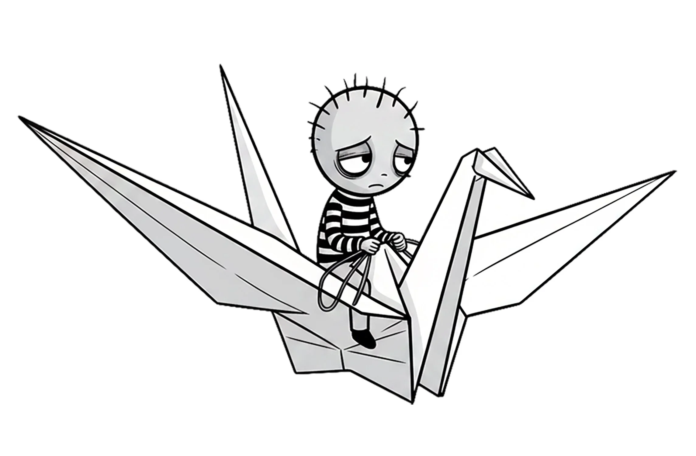 The-paper-rider-origami-crane-lowbrow-sticker.jpg