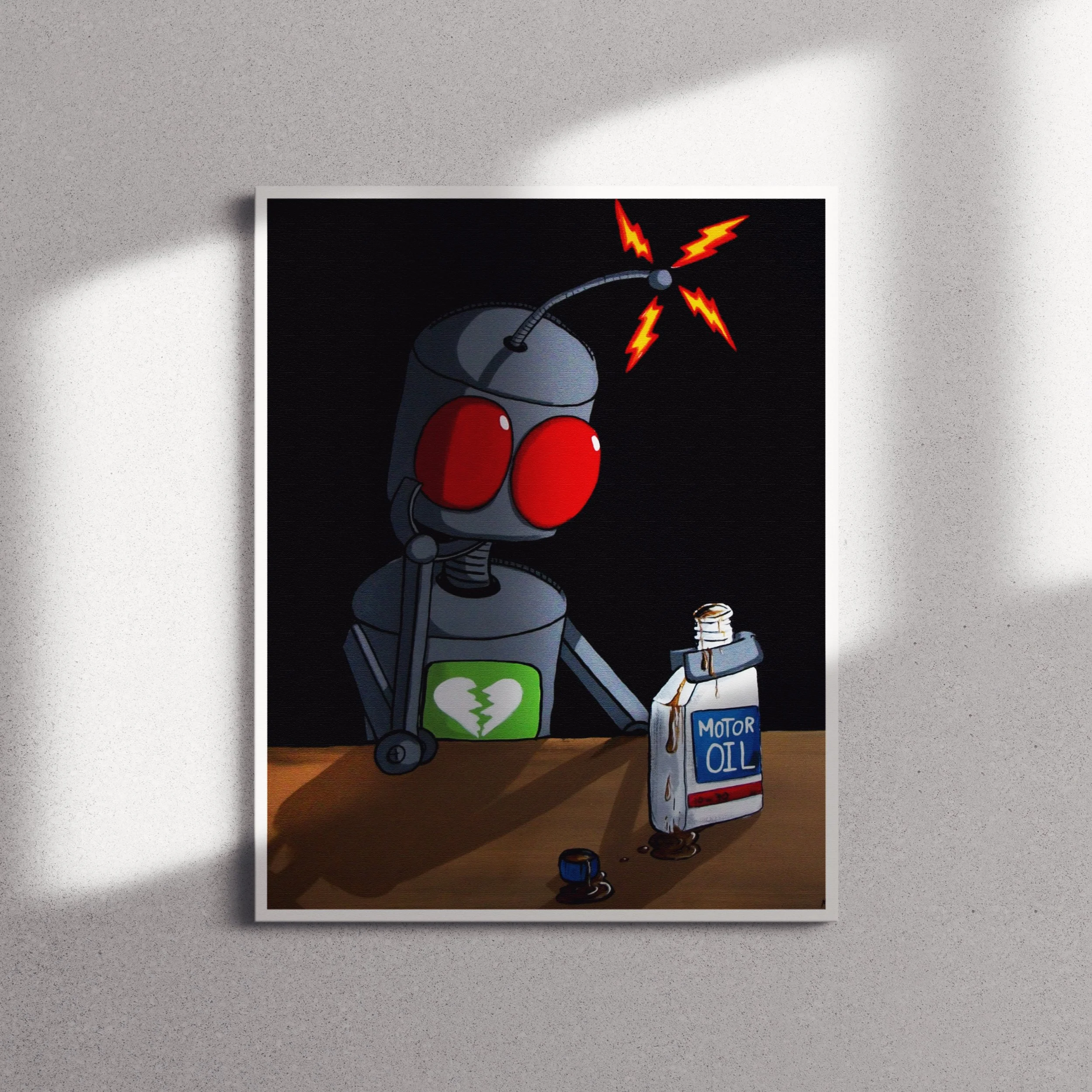 Drinking Away My Sorrows - Fine Art Print | Robot Art Series