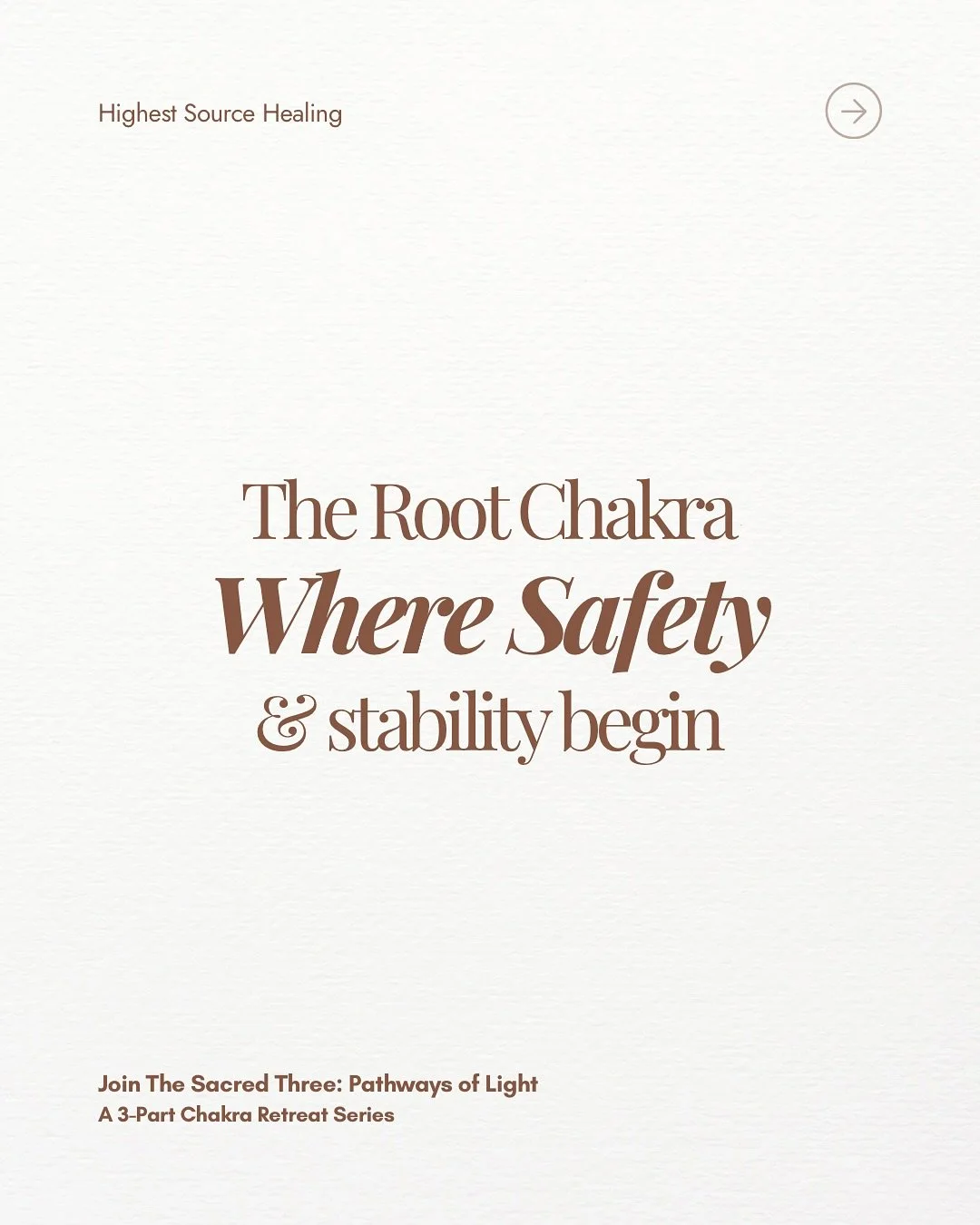 Before you rise, you must root. Before you open, you must feel safe. The Root Chakra teaches us that stability isn&rsquo;t found outside of us, it&rsquo;s built within. ⠀ Through breath, movement, and awareness, we return to that inner ground. We rem