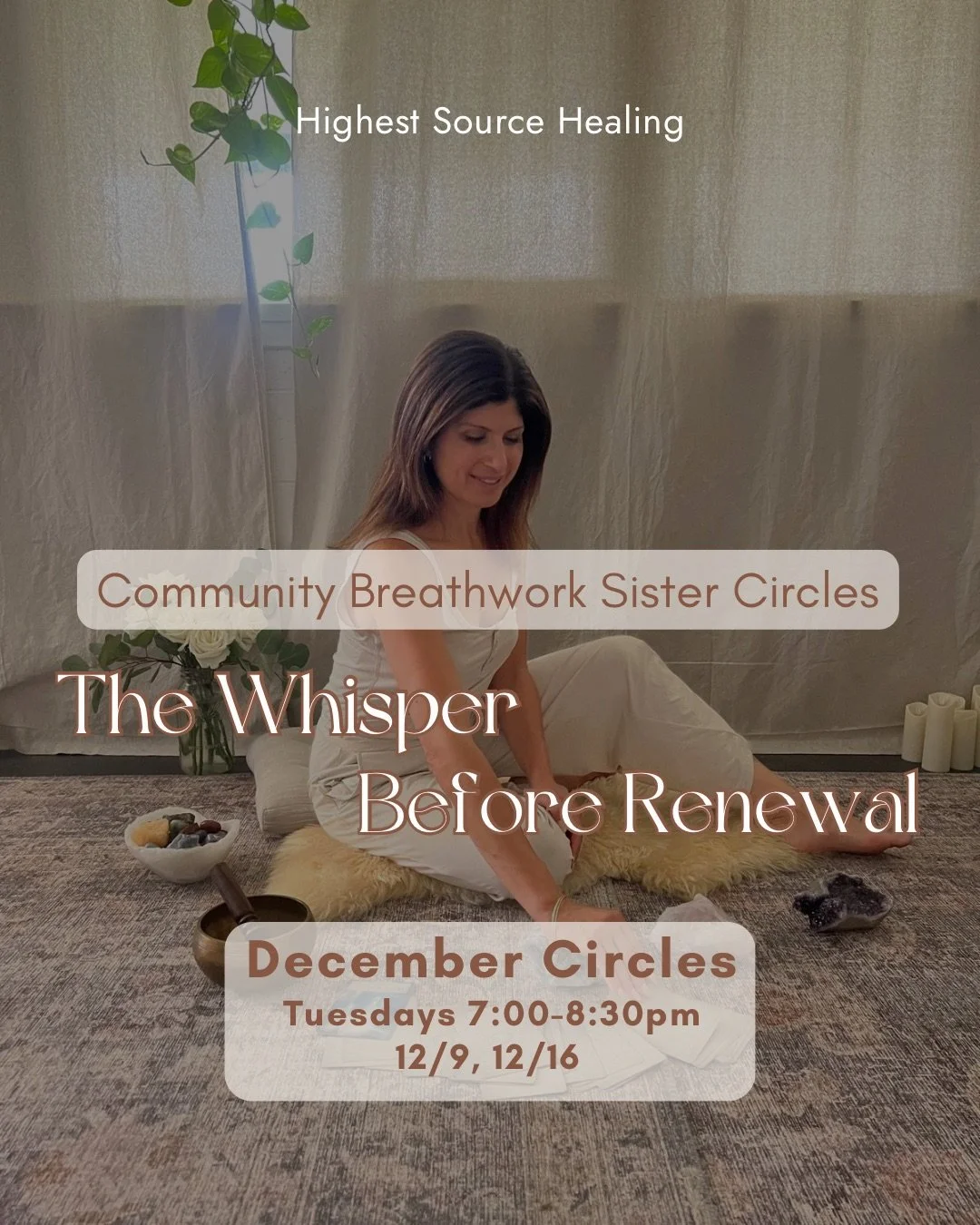 As the year winds down, our breath becomes one of the few places that still feels steady. 

December&rsquo;s sister circles are a space to pause, unwind, reconnect, and remember what truly matters. 

If you&rsquo;re craving grounding, support, or jus