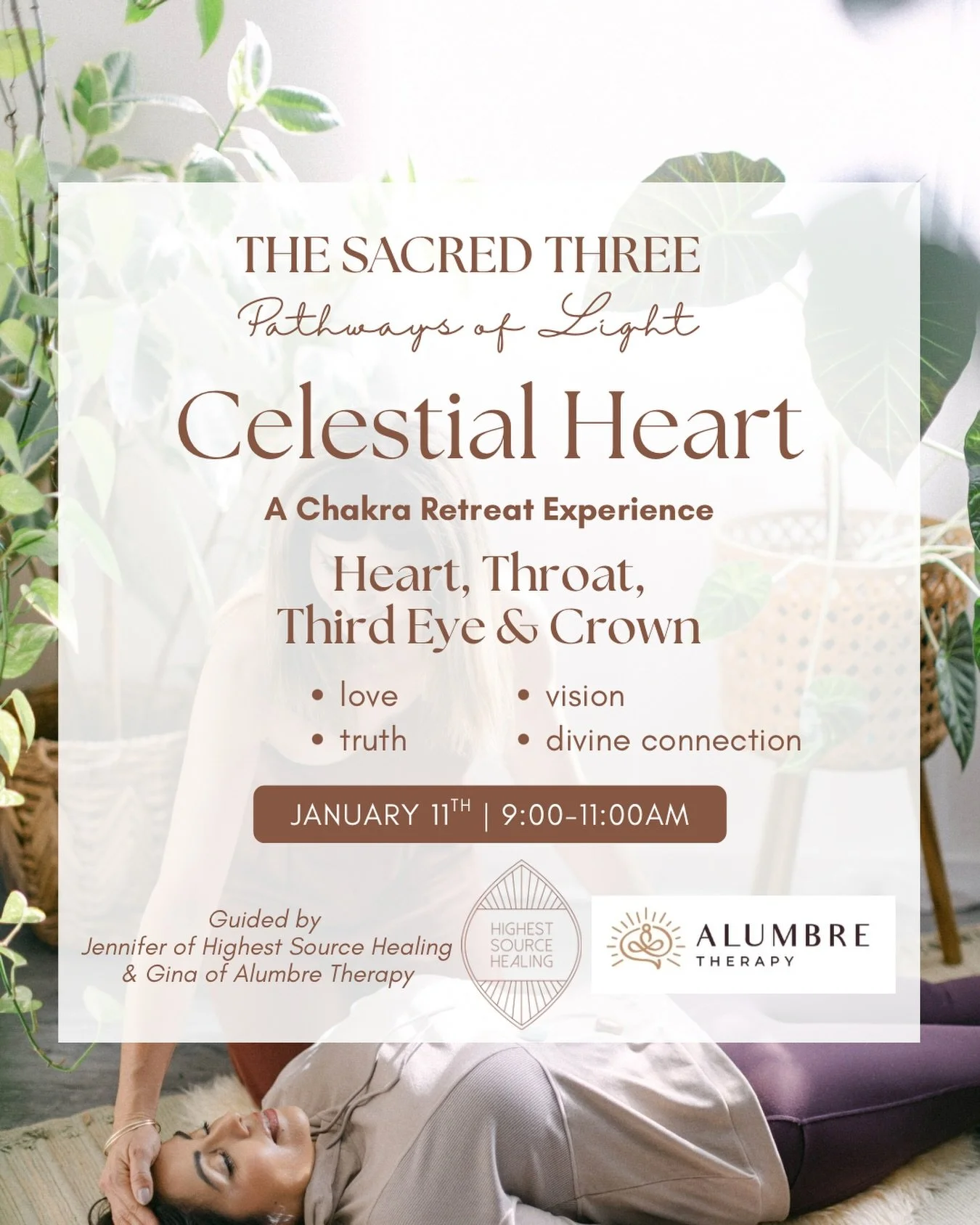 The journey of The Sacred Three is coming full circle.

This January, we gather for the final retreat in the series&hellip; ( you do not need to attend any previous retreat to come this) 
~The Sacred Three: Celestial Heart ~
A morning devoted to refl