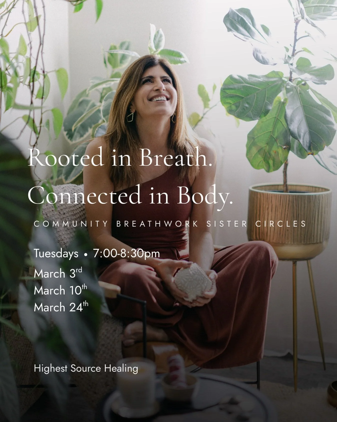 You are invited into a space of presence and practice. 
A place to slow, to breathe, and to return to yourself.

Each Community Breathwork Circle is held as a ceremonial pause guided by intention, supported by breath, and witnessed in community. 

We