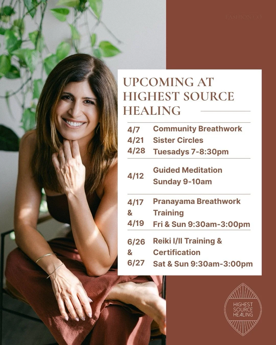 Coming up at Highest Source Healing&hellip;

Spaces to breathe, reconnect, and be supported&hellip;through breathwork, Reiki, and community.

See you in the studio 🤎

All the love,
Jennifer

#breathwork #reiki #breathworktraining #sistercircles #sis