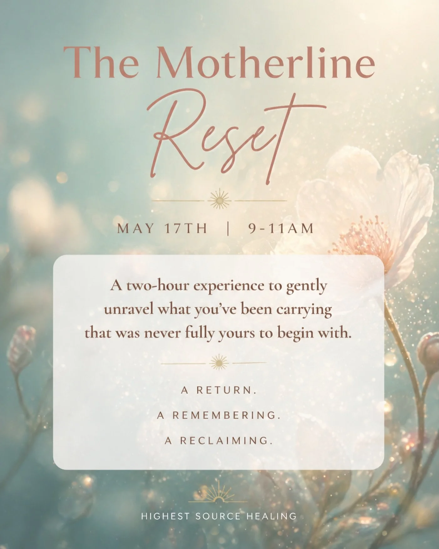There are things we carry that were never ours to begin with.

Patterns. Expectations. Stories quietly passed down, held for generations without question.

Not everything you carry belongs to you.

The Motherline Reset is a space to gently begin unta
