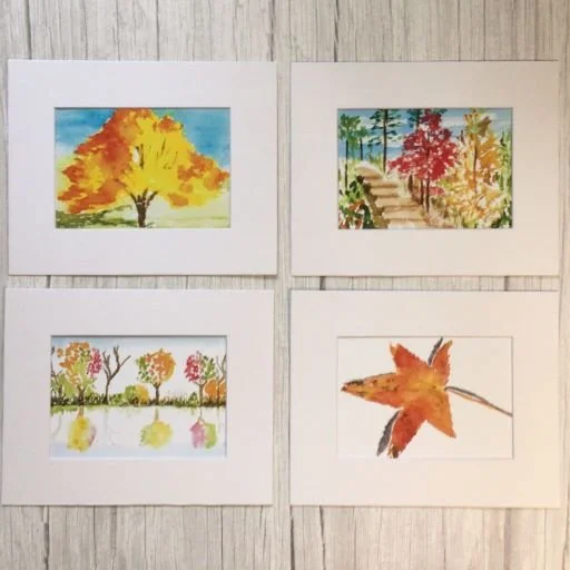 Fall Vibes 🍂 Set of Four  5 x 7 Prints with 8 x 10 mats