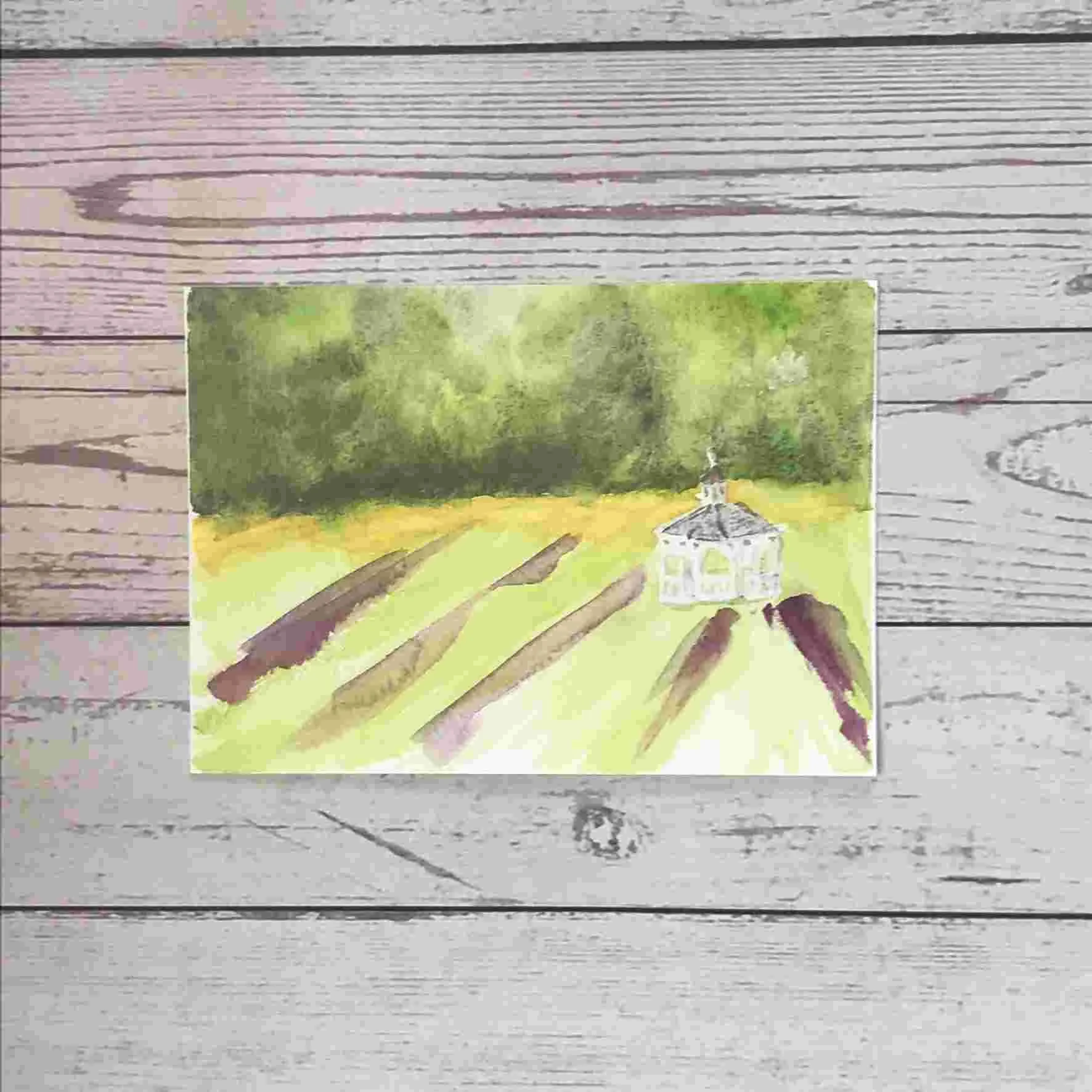 Gazebo in the Lavender Field Print