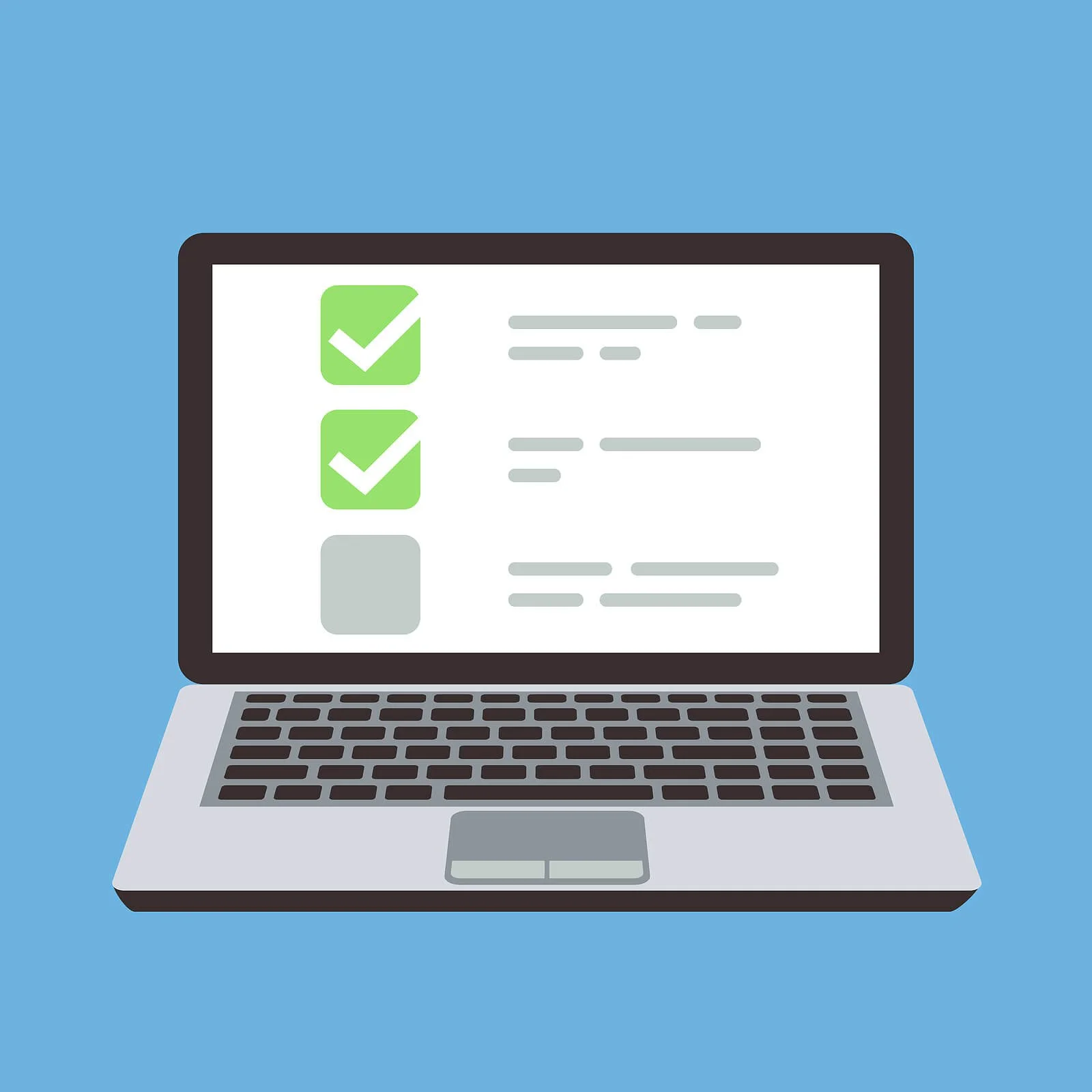 Illustration of laptop displaying checklist with two green checkmarks and one empty checkbox. Expert management ensures your Google Ads for Therapists Performance Max campaigns target people, not servers.